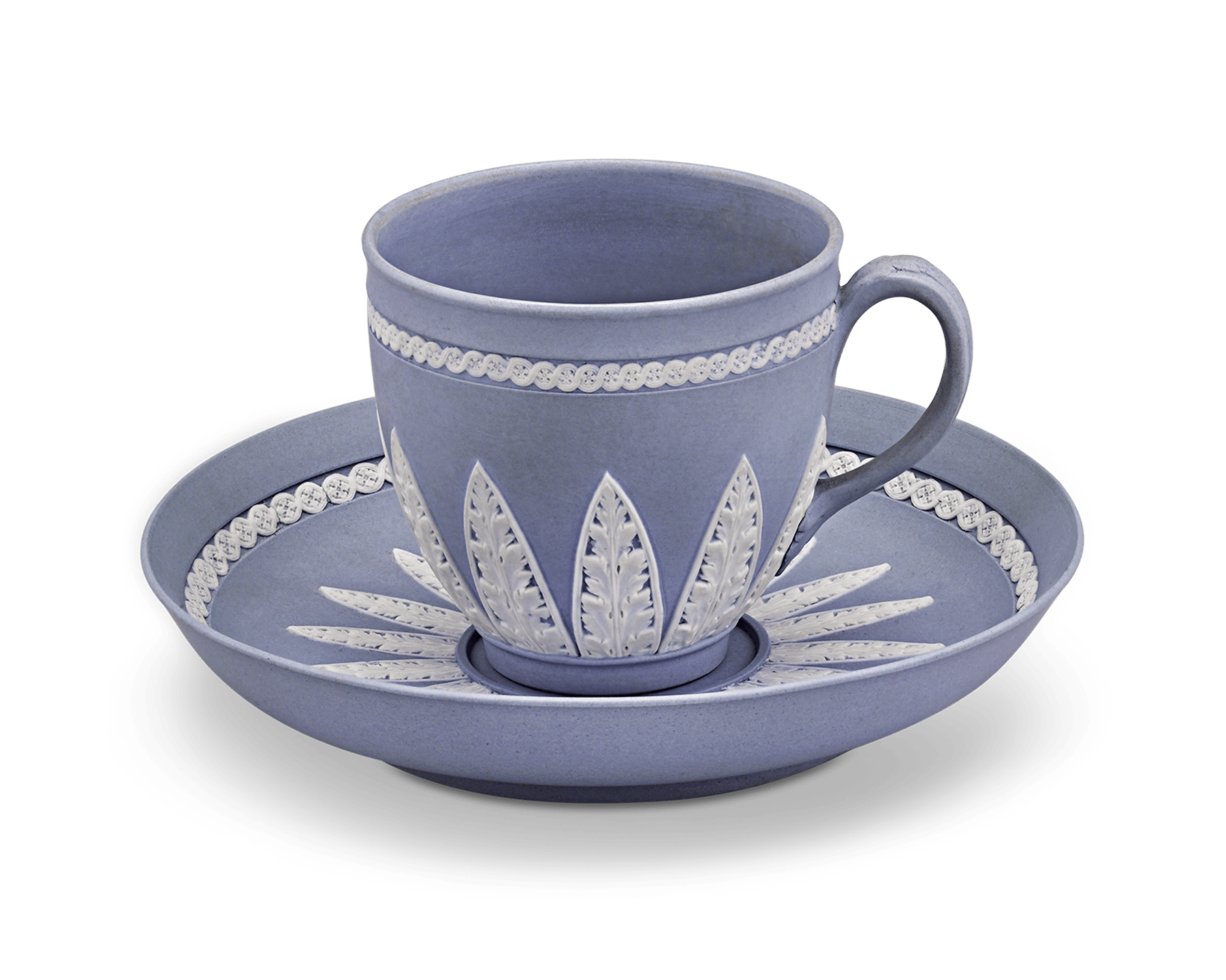 Wedgwood Pale Blue Jasperware Coffee Cup and Saucer Set