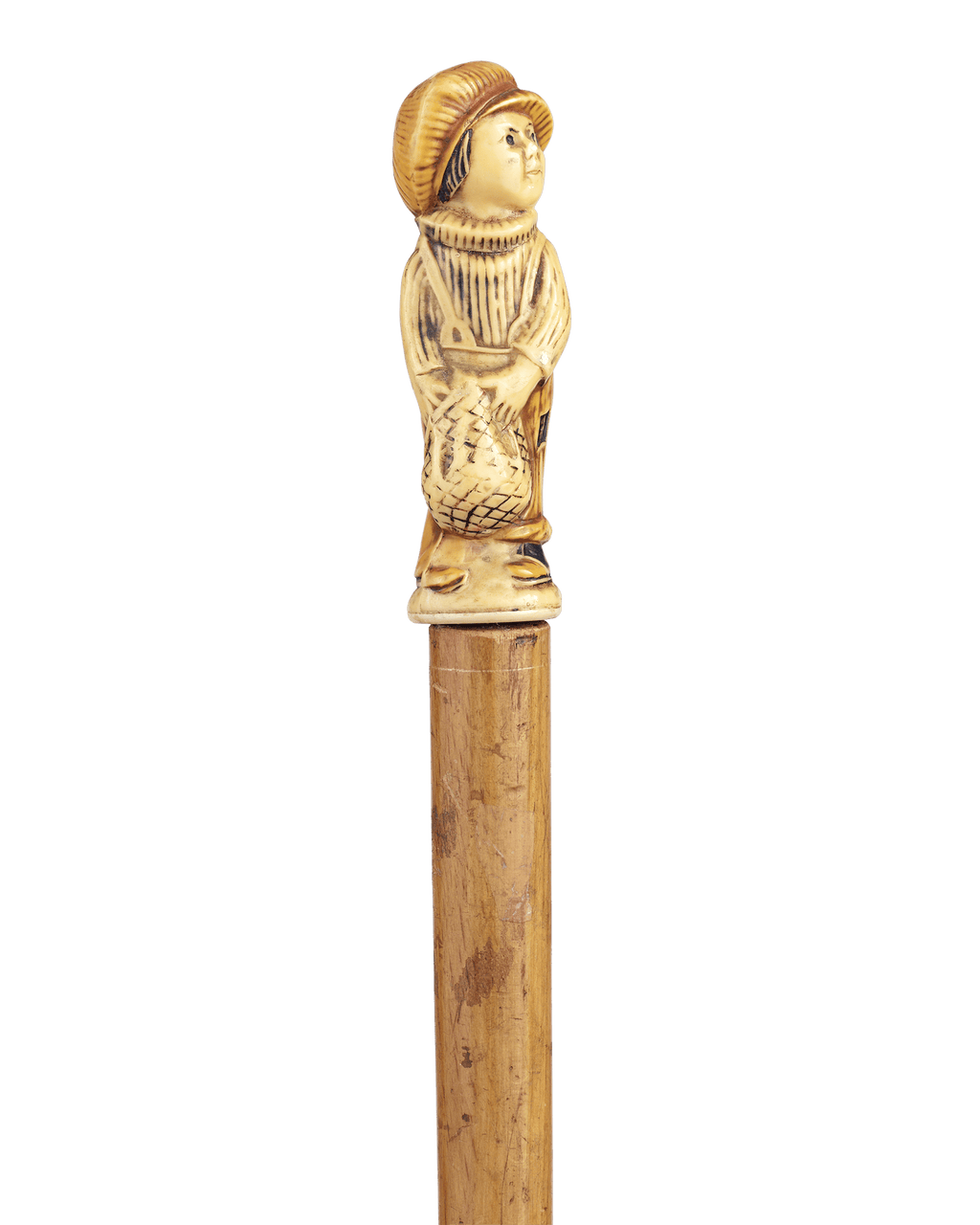 Carved Peasant Boy Cane