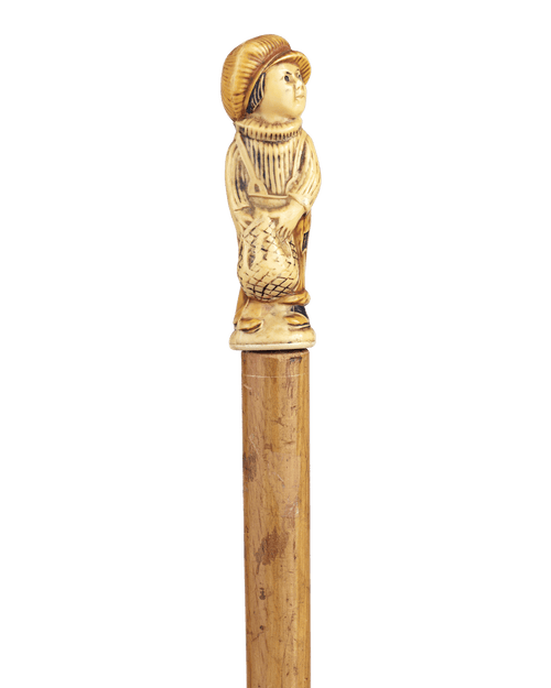 Carved Peasant Boy Cane