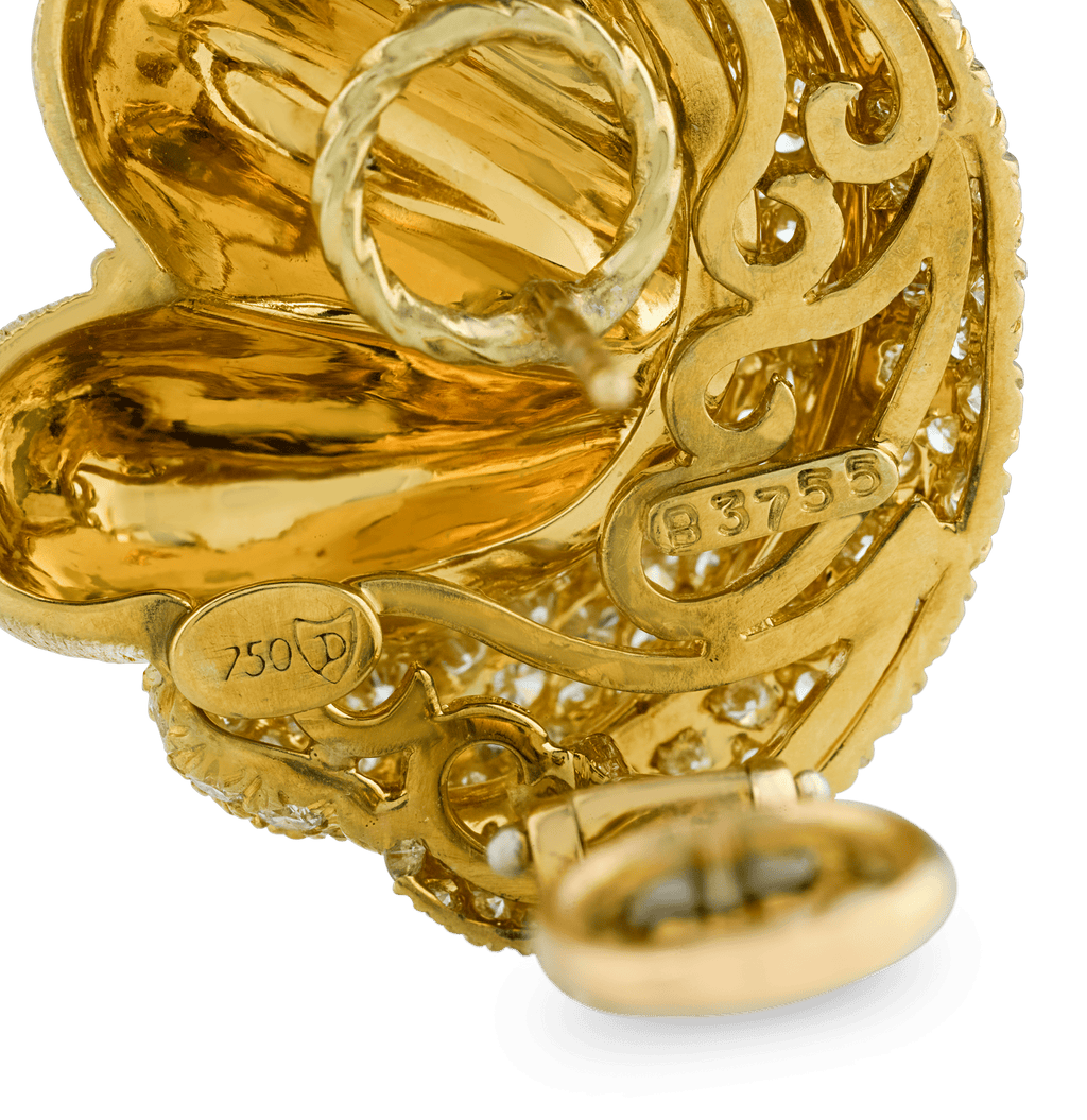 Henry Dunay Gold and Diamond Earrings
