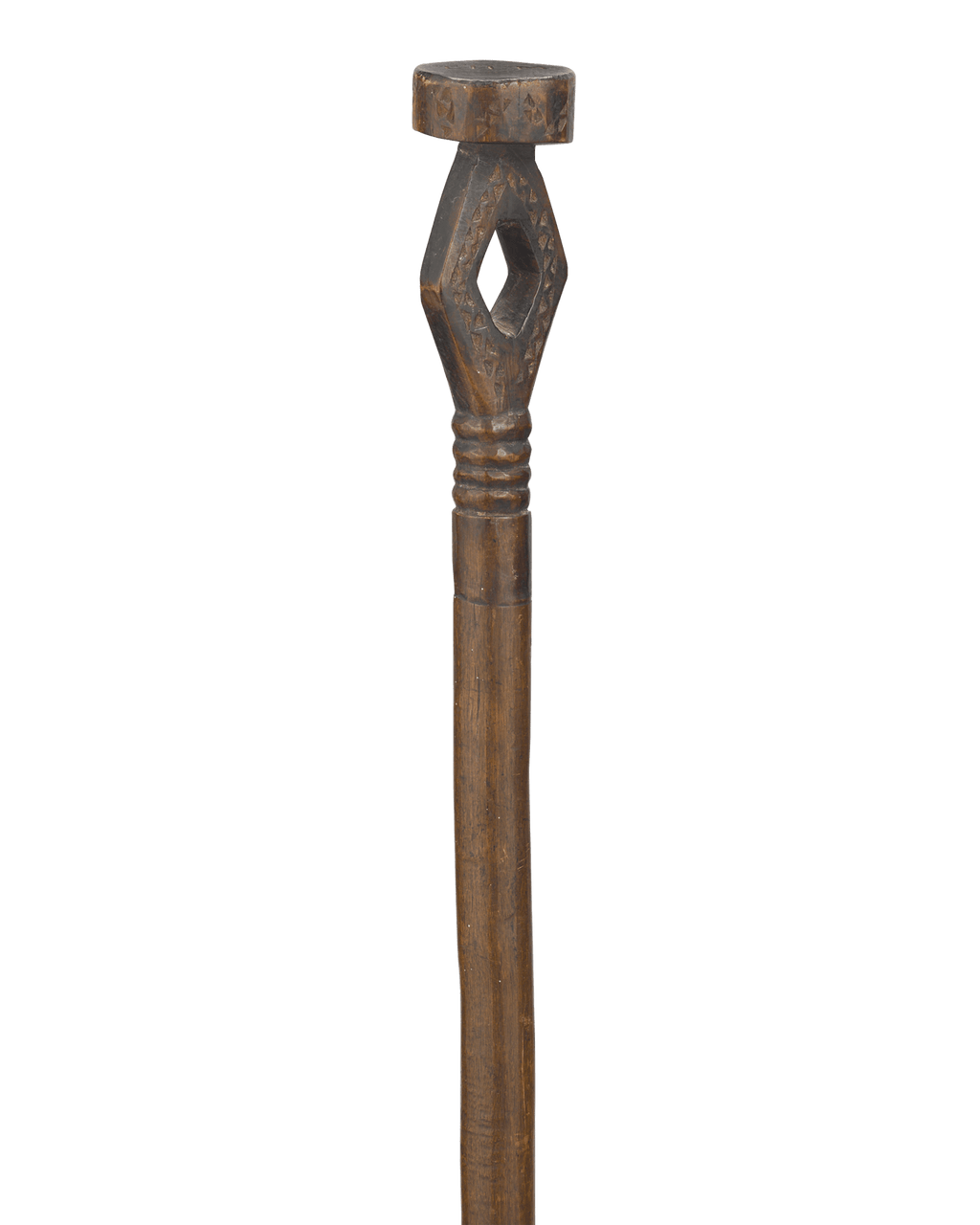 Carved Diamond Folk Art Cane