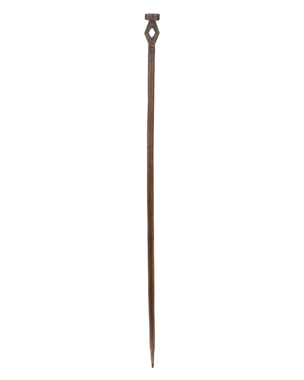 Carved Diamond Folk Art Cane