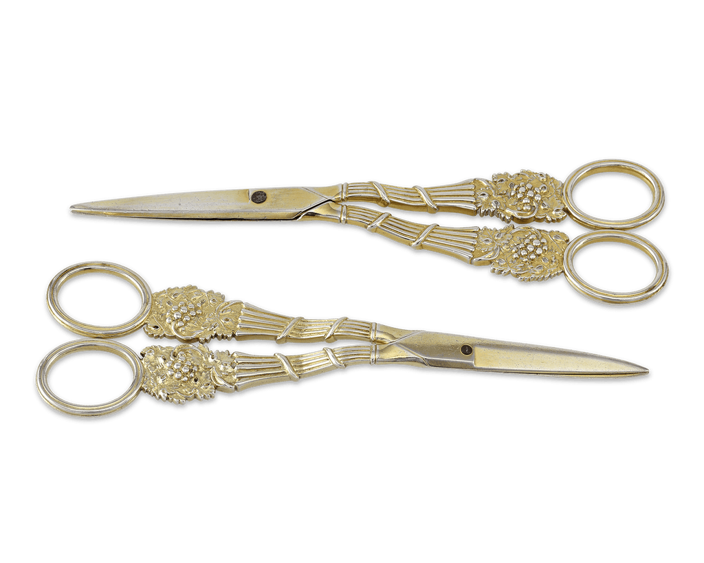 Two Pairs of Regency-Period Silver-Gilt Grape Shears