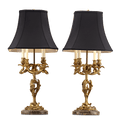 Pair of French Candelabra-Form Lamps