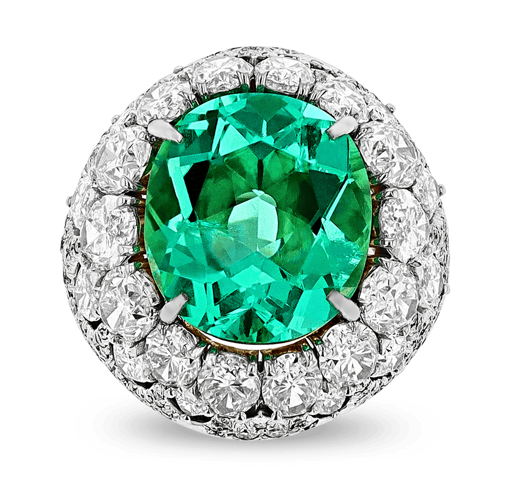 Untreated Colombian Emerald Ring, 6.61 Carats
