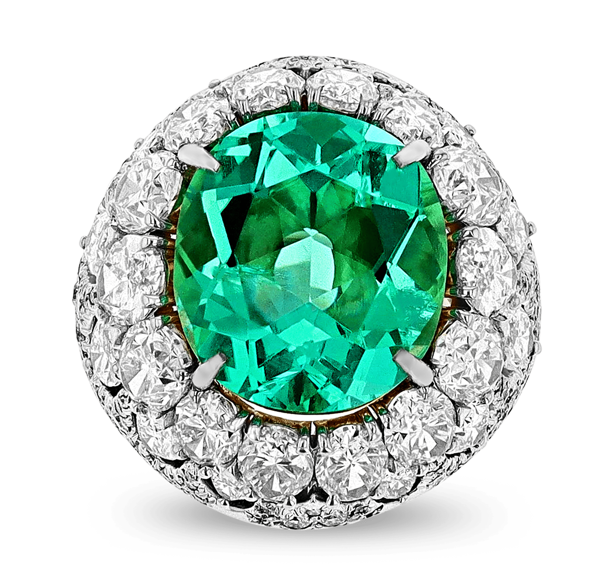 Untreated Colombian Emerald Ring, 6.61 Carats