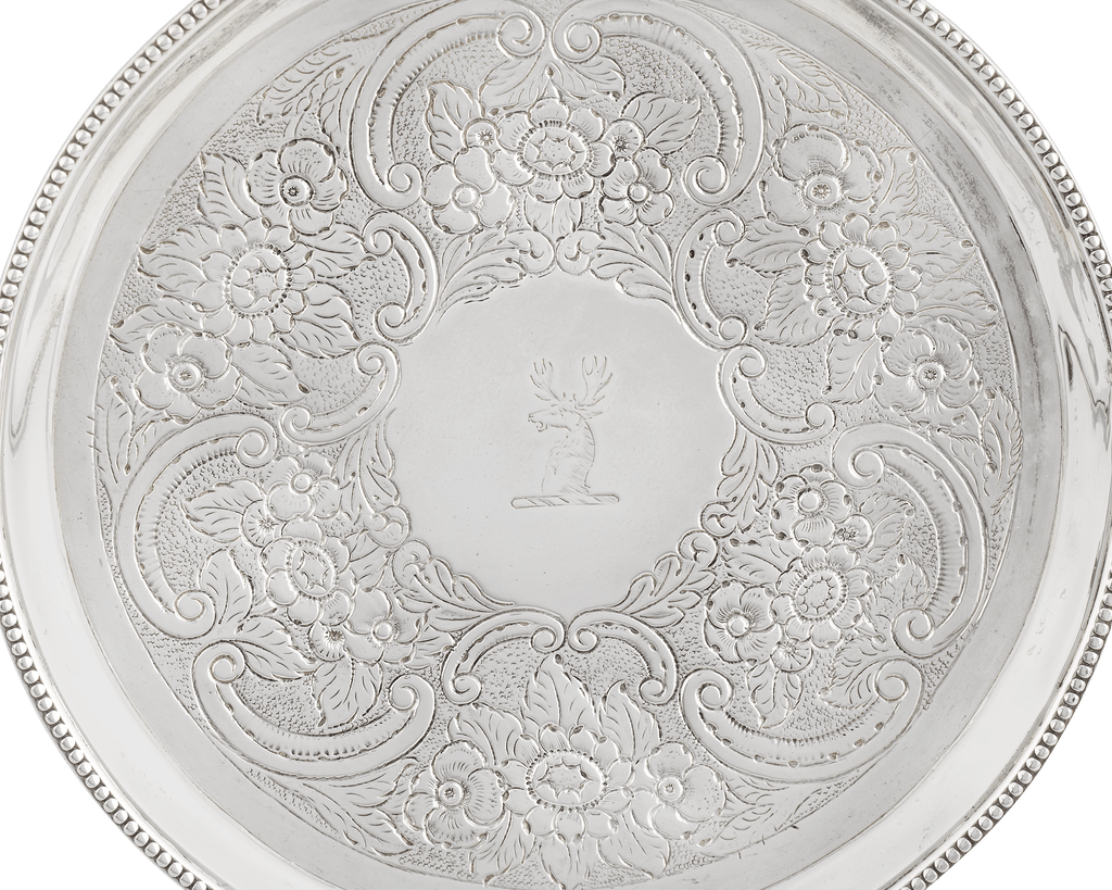 Engraved Stag Silver Salver