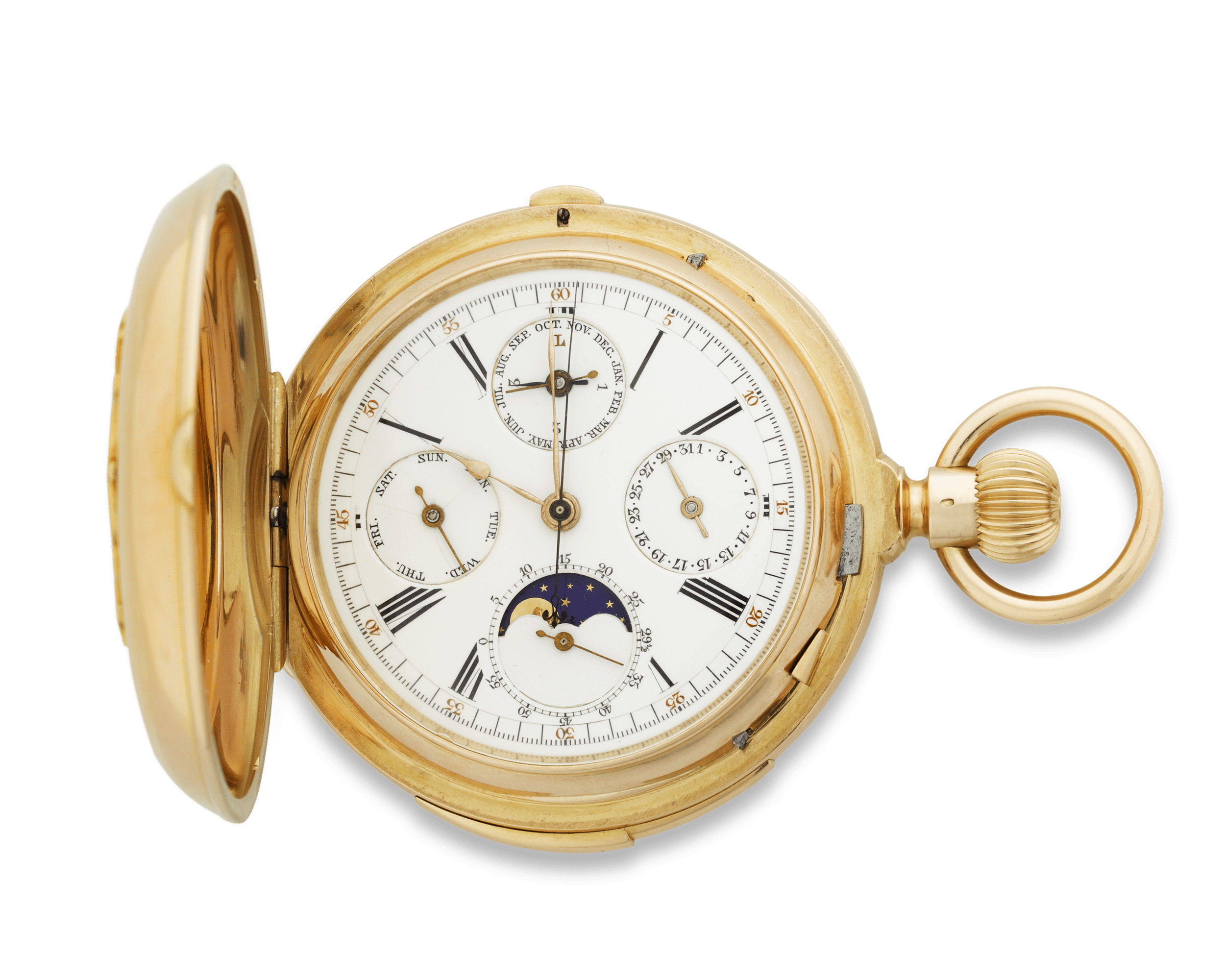 Perpetual Calendar Chronograph Pocket Watch by Redard & Co.