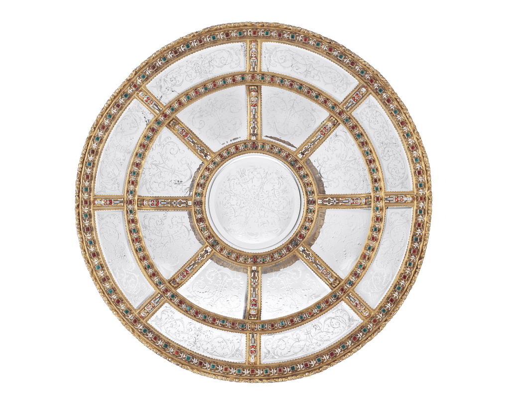 Viennese Silver Gilt Rock Crystal Charger
