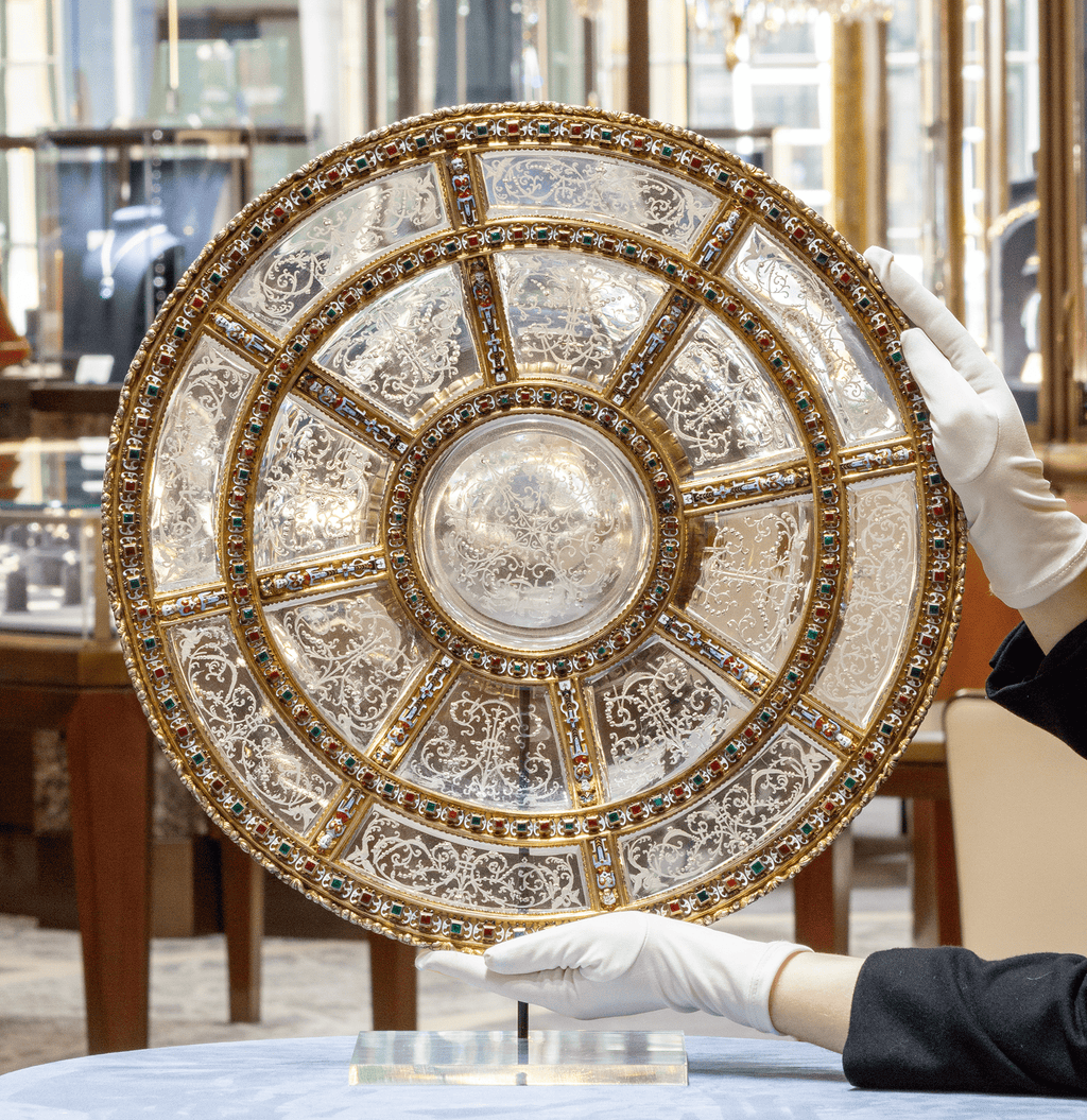 Viennese Silver Gilt Rock Crystal Charger