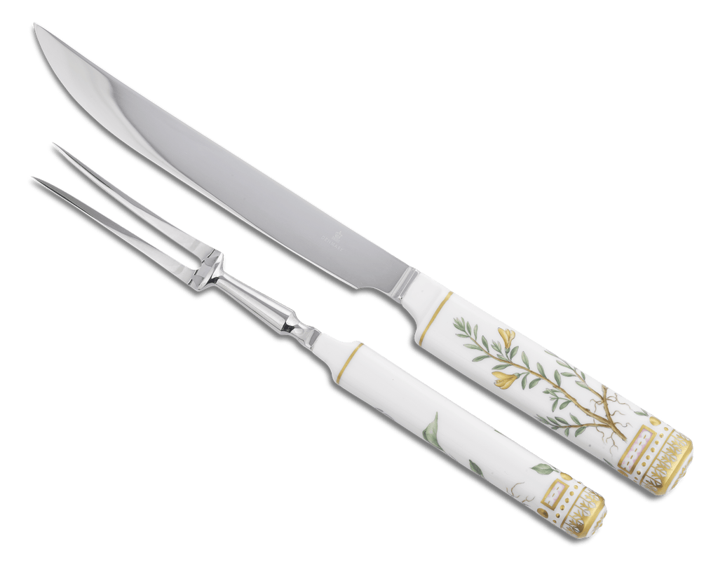 Flora Danica Carving Fork and Knife by Royal Copenhagen
