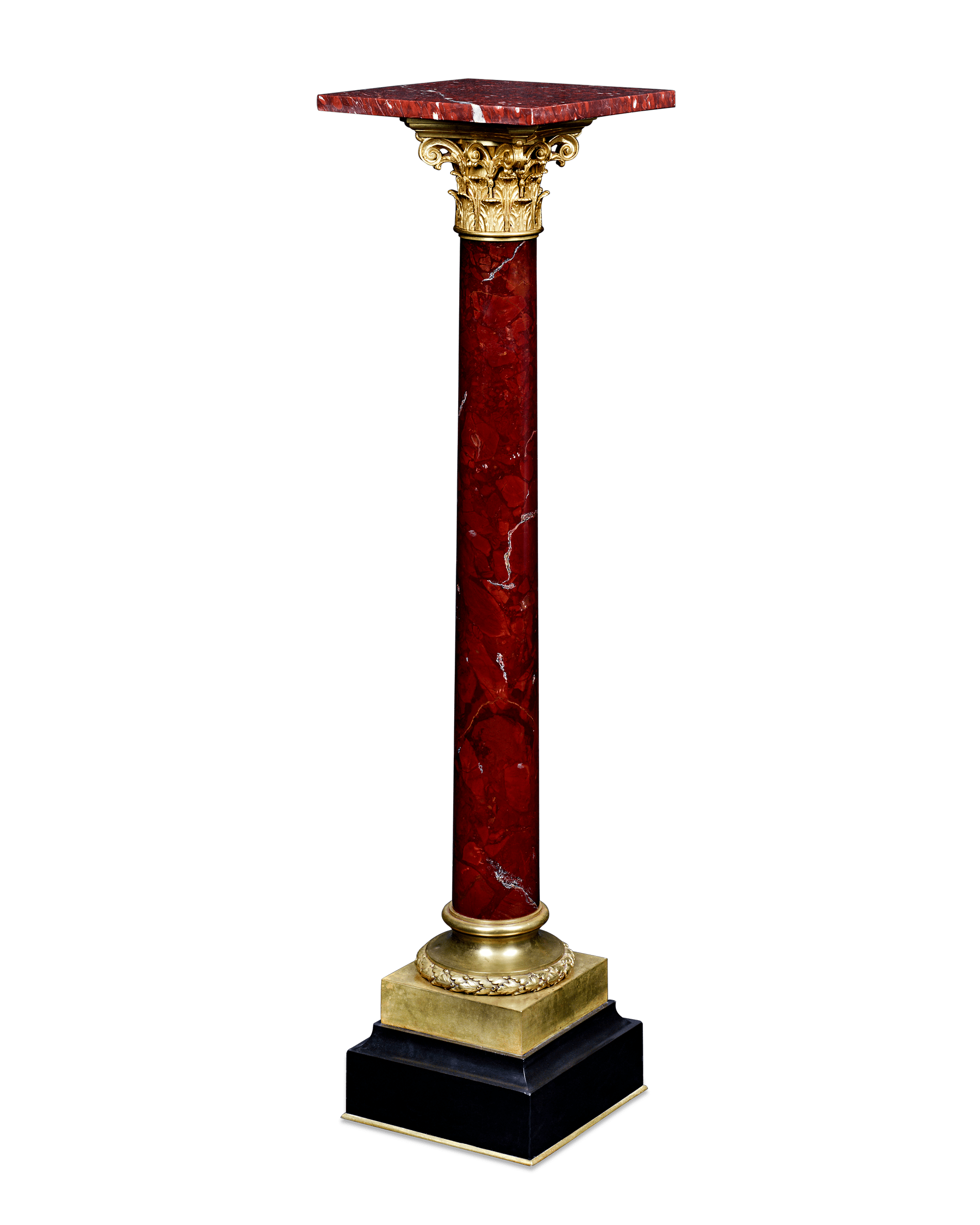 Gilt Bronze and Marble Pedestal