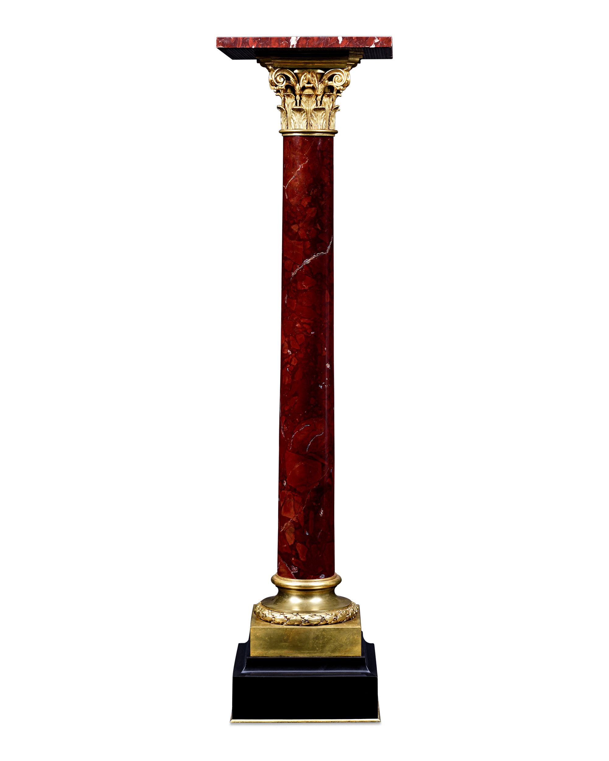 Gilt Bronze and Marble Pedestal