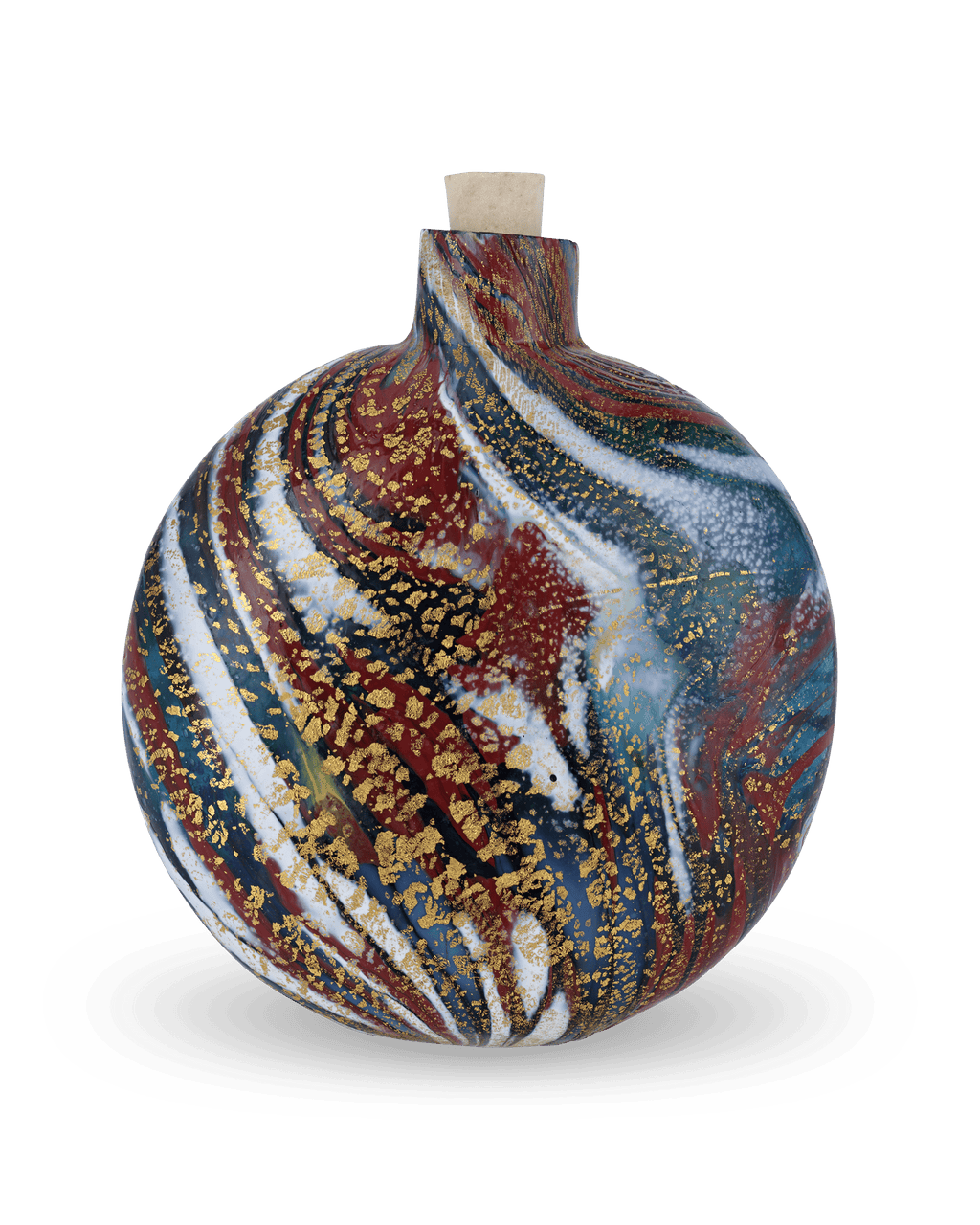 Round Marbled Venetian Glass Perfume Bottle