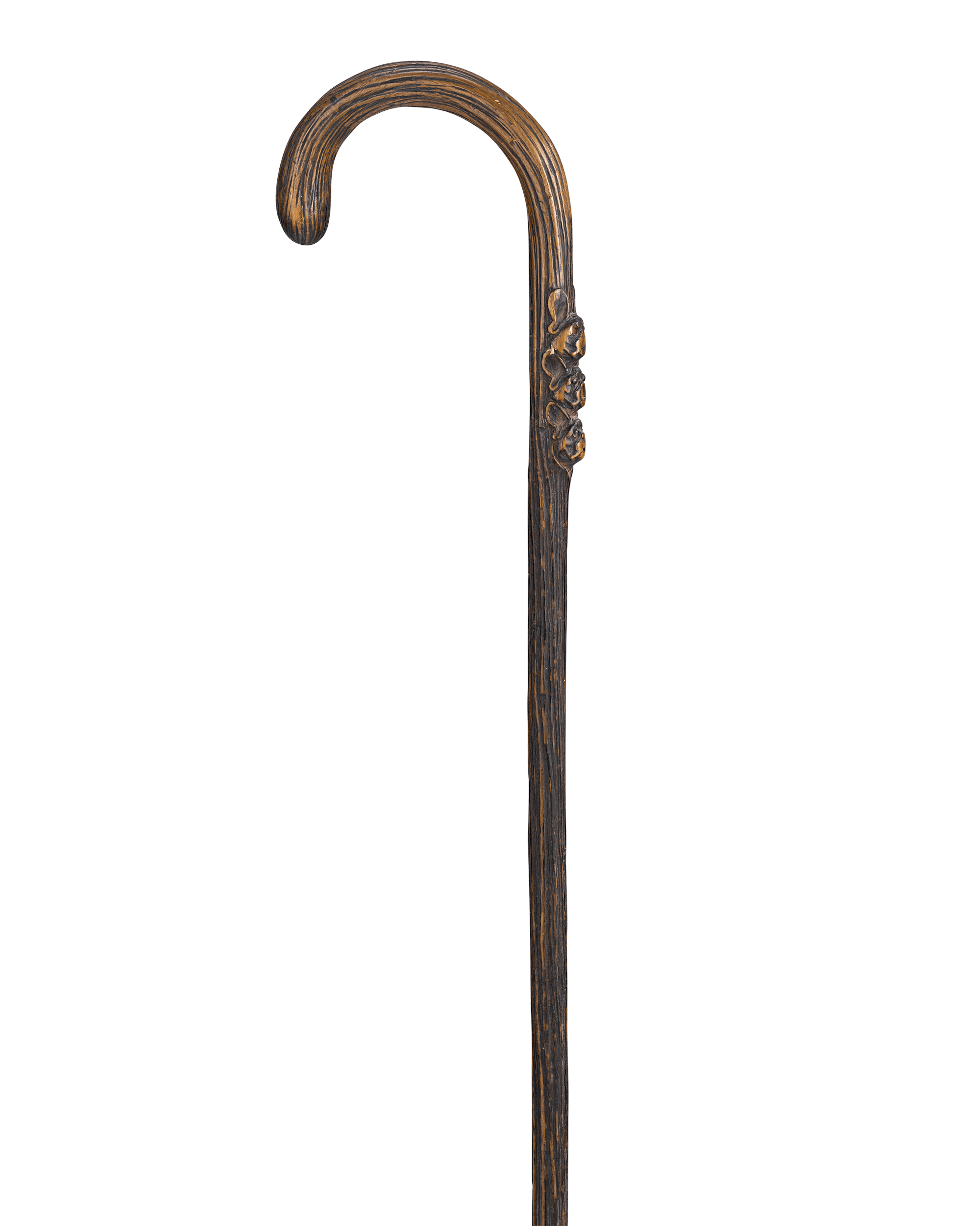 Carved French Bulldog Cane