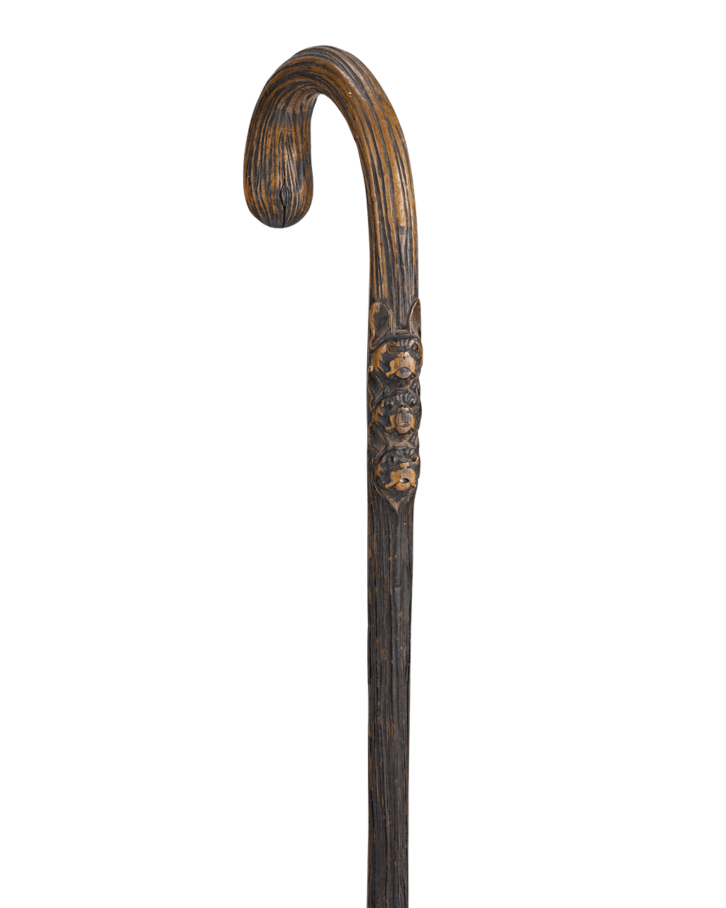 Carved French Bulldog Cane