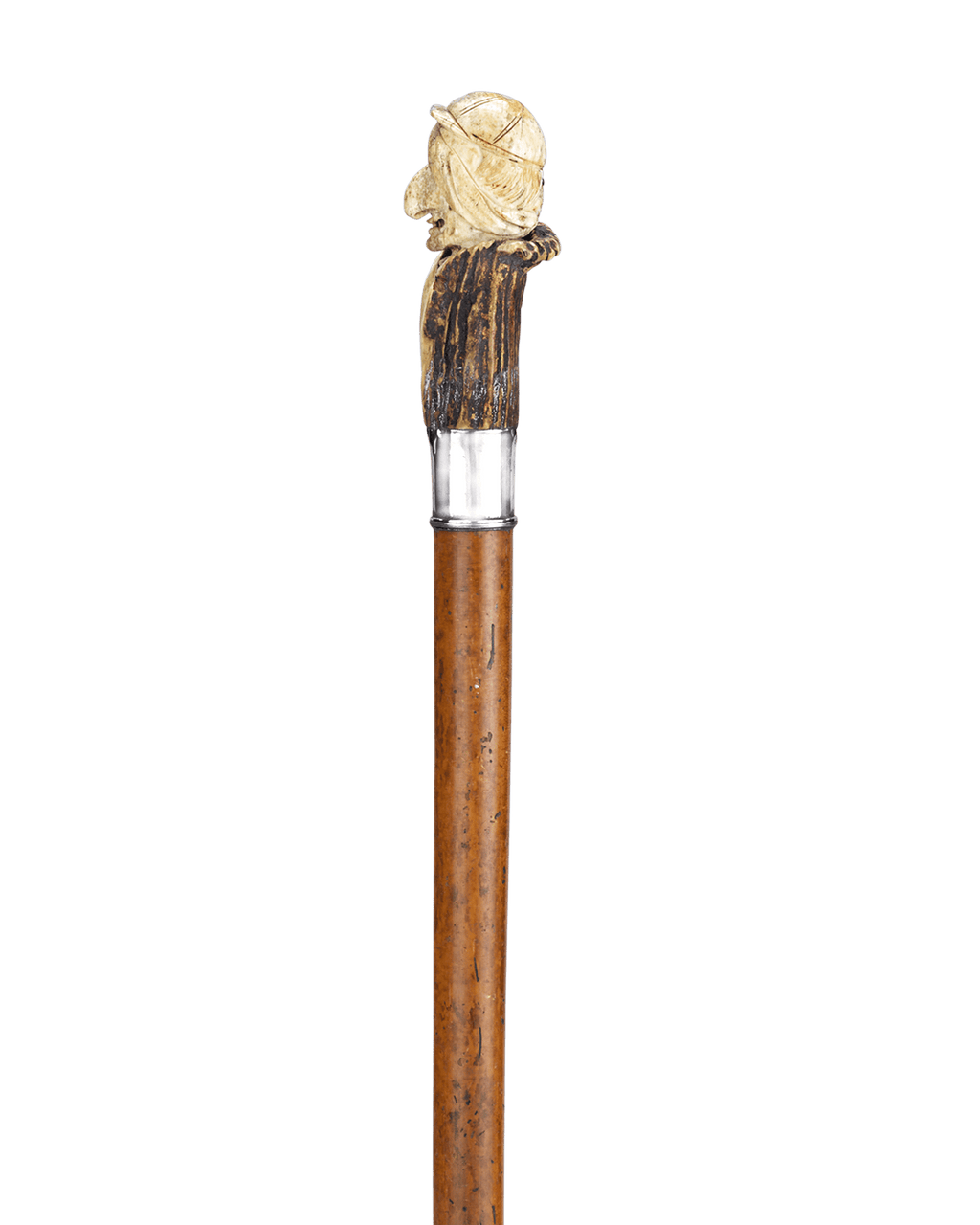 Carved Antler Folk Art Cane