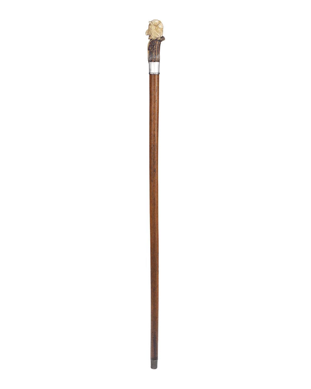 Carved Antler Folk Art Cane