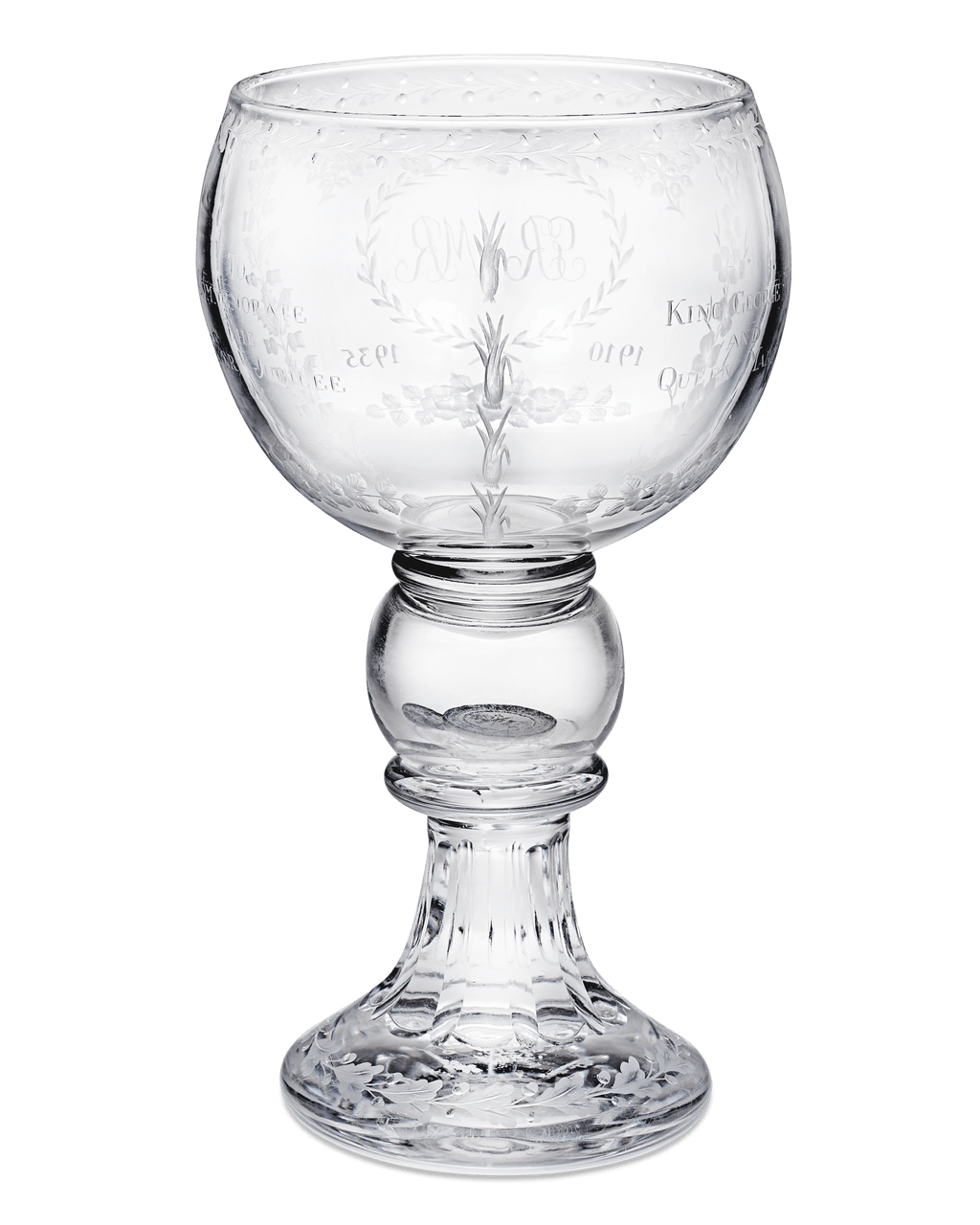Silver Jubilee Commemorative Glass Goblet