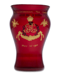 George VI Commemorative Ruby Glass Vase
