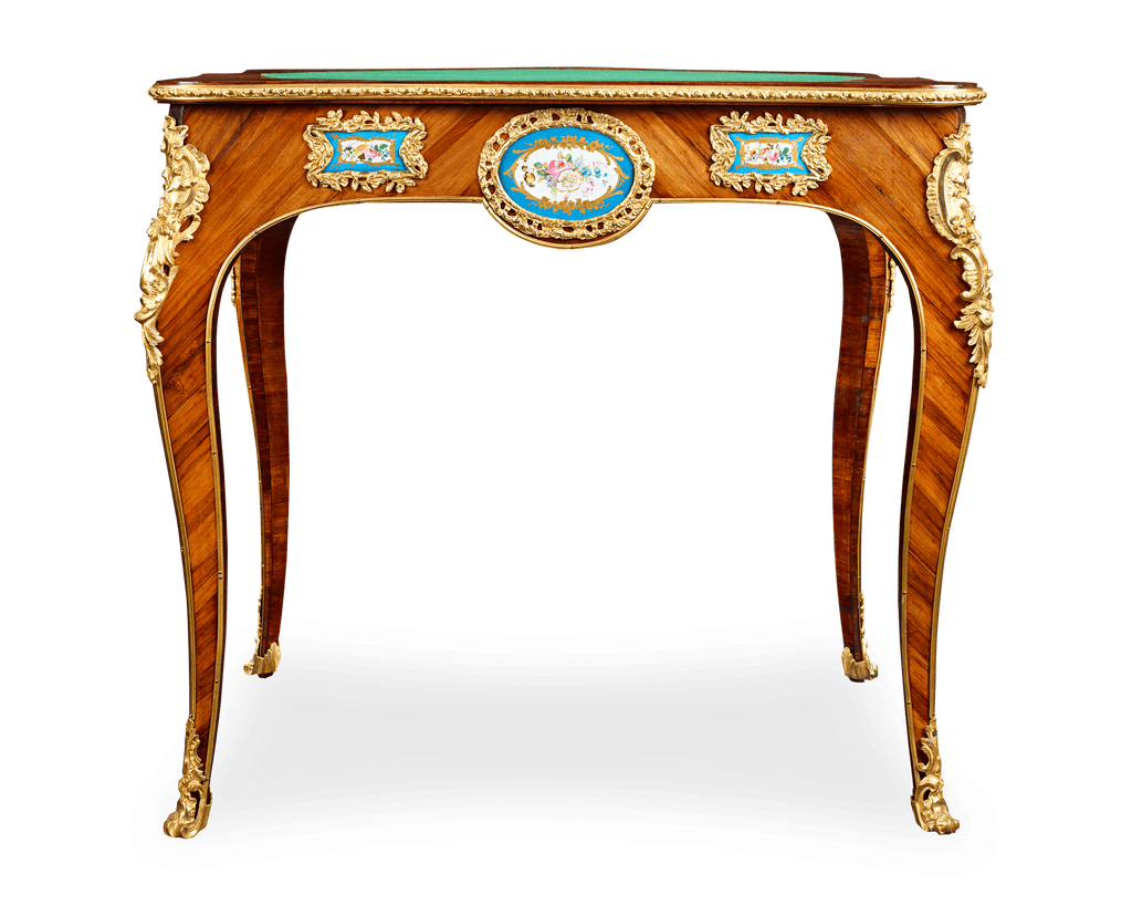 Louis XVI-Style Porcelain-Mounted Card Table