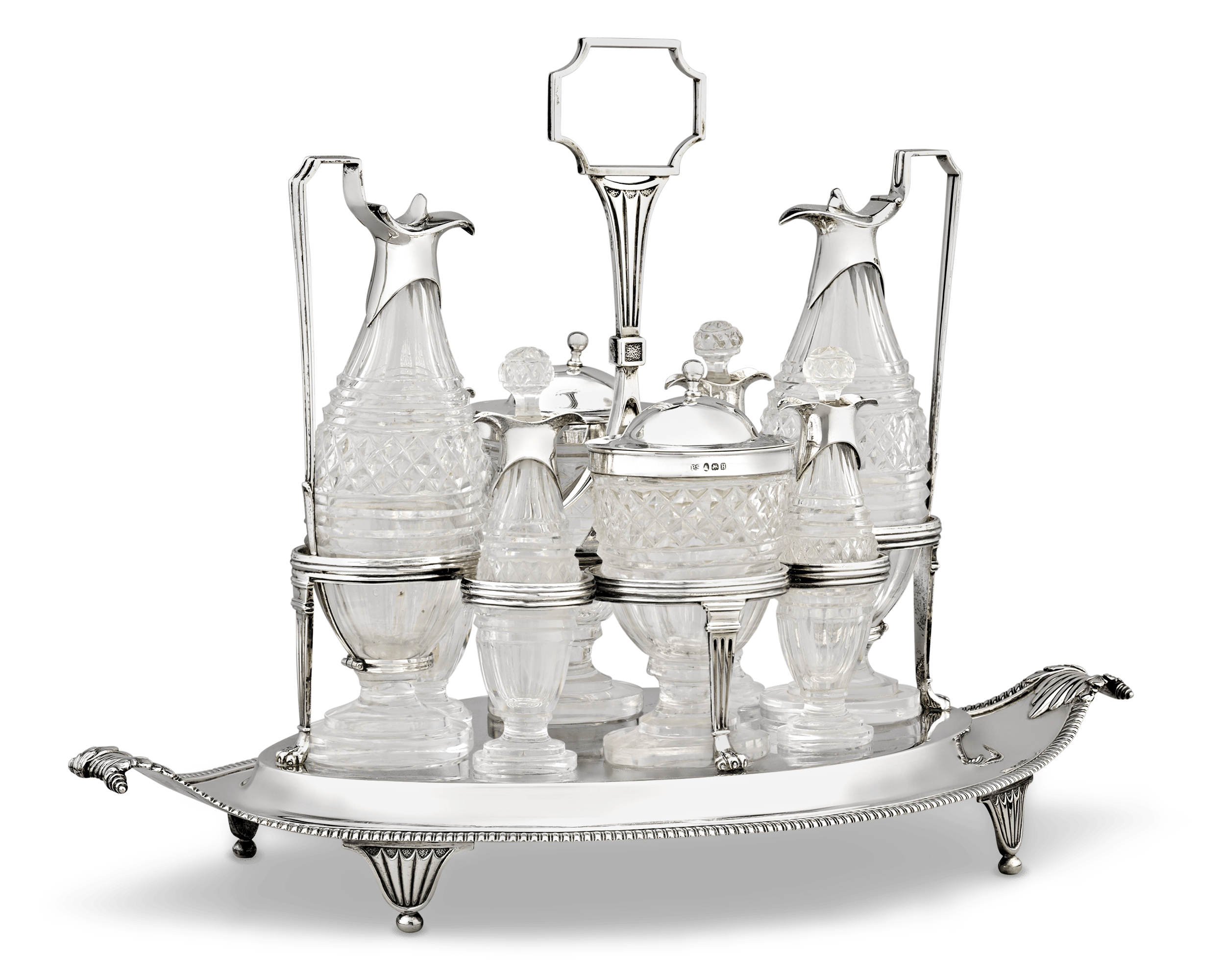Silver and Cut Glass Cruet Set by Paul Storr