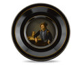 German Miniature Portrait of a Young Man With Pipe