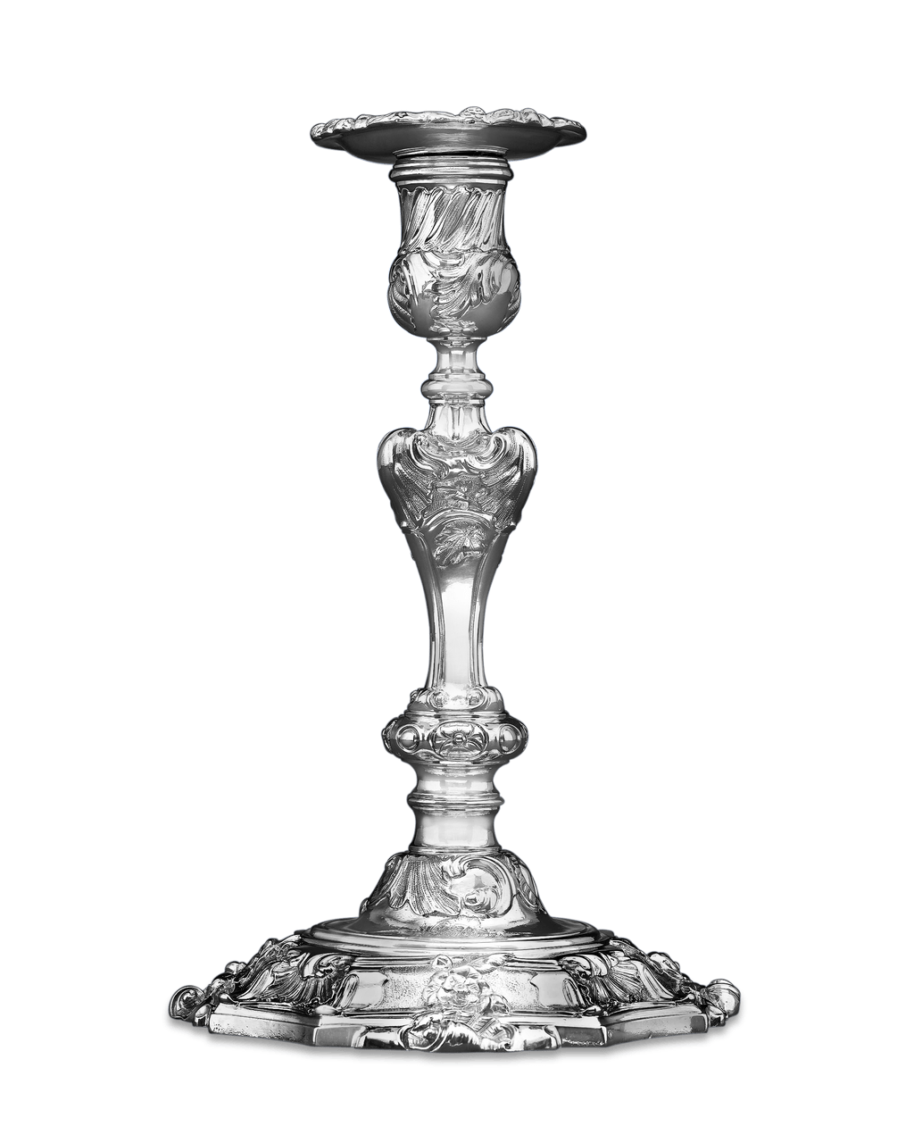 George II Silver Candlesticks by Paul de Lamerie