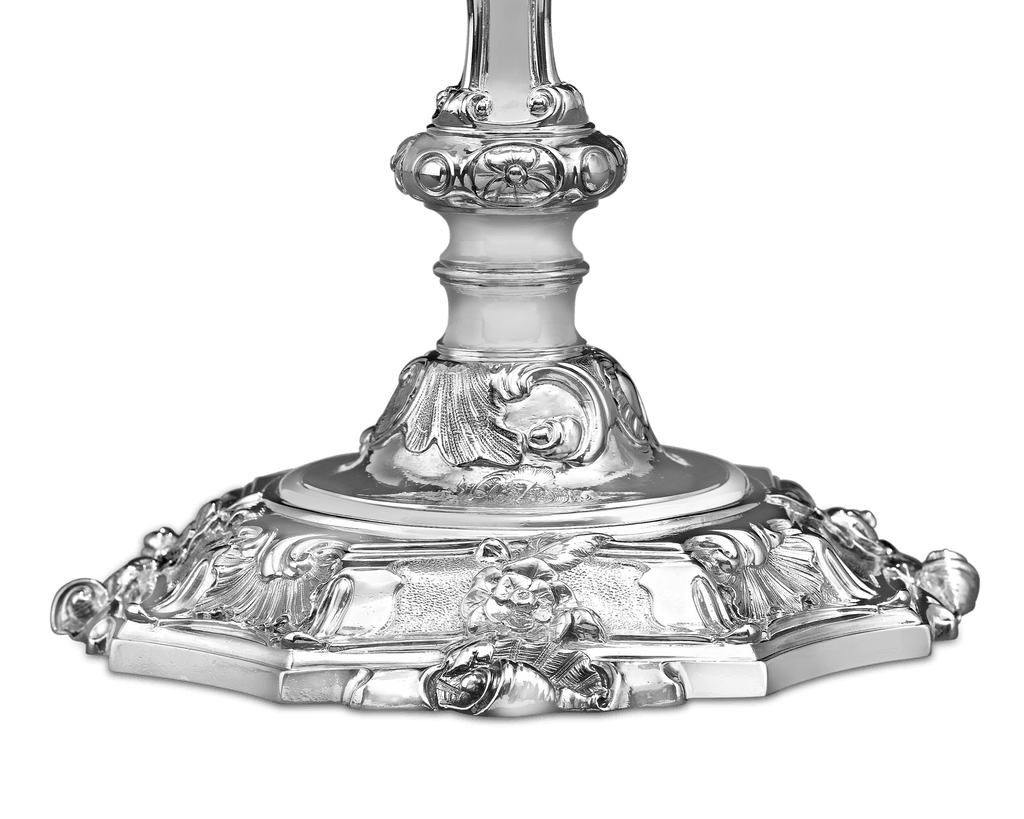 George II Silver Candlesticks by Paul de Lamerie