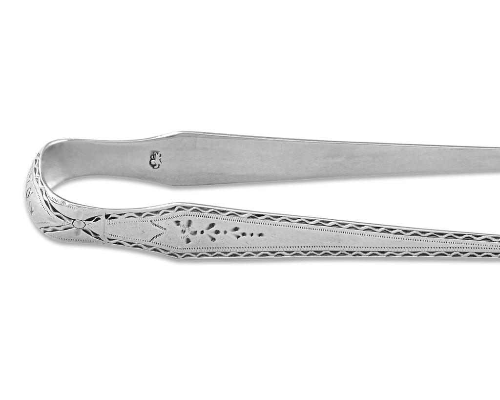 Hester Bateman Monogrammed Silver Sugar Tongs