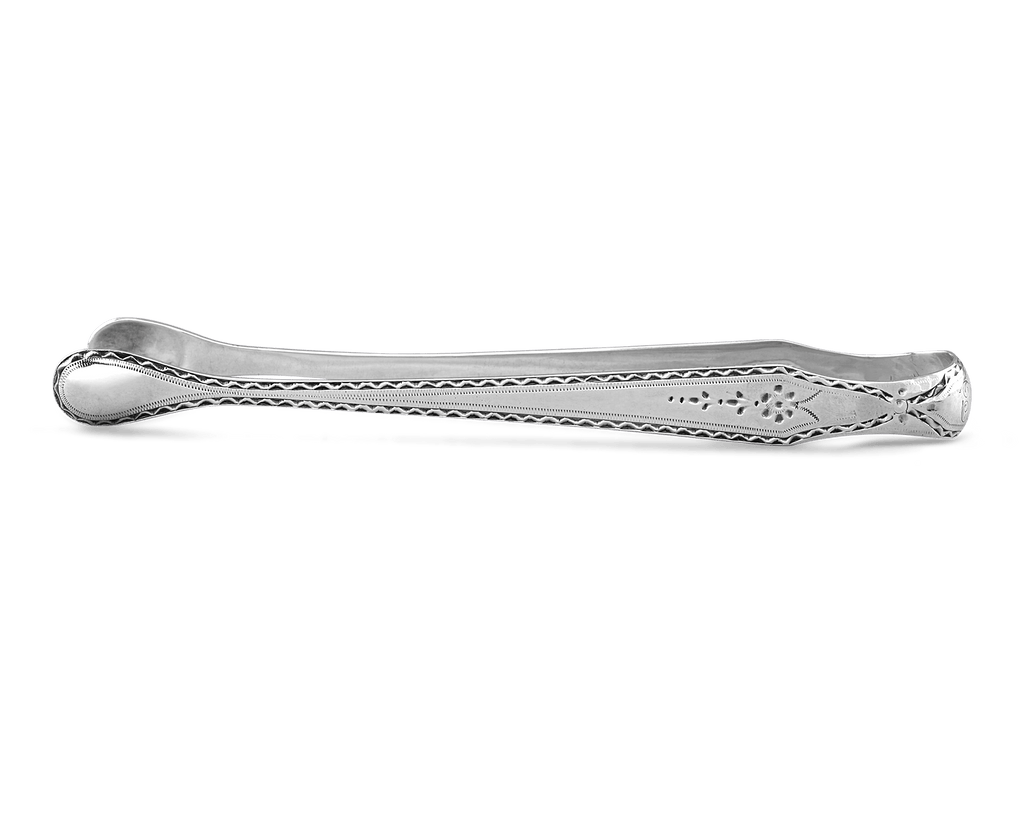 Hester Bateman Monogrammed Silver Sugar Tongs