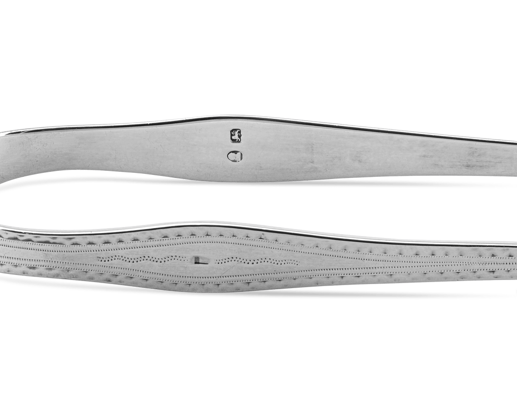 Hester Bateman Engraved Silver Sugar Tongs