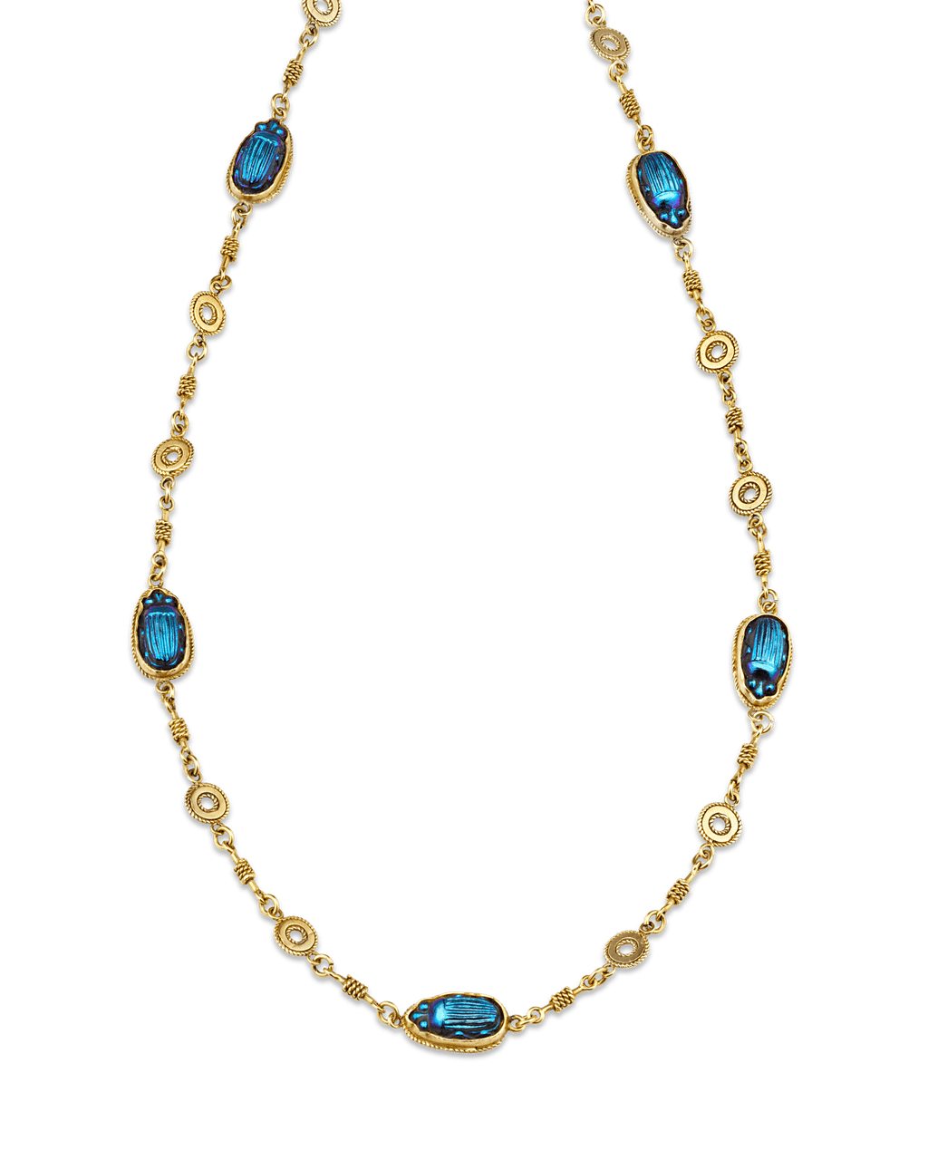 Louis Comfort Tiffany Favrile Glass Scarab Necklace