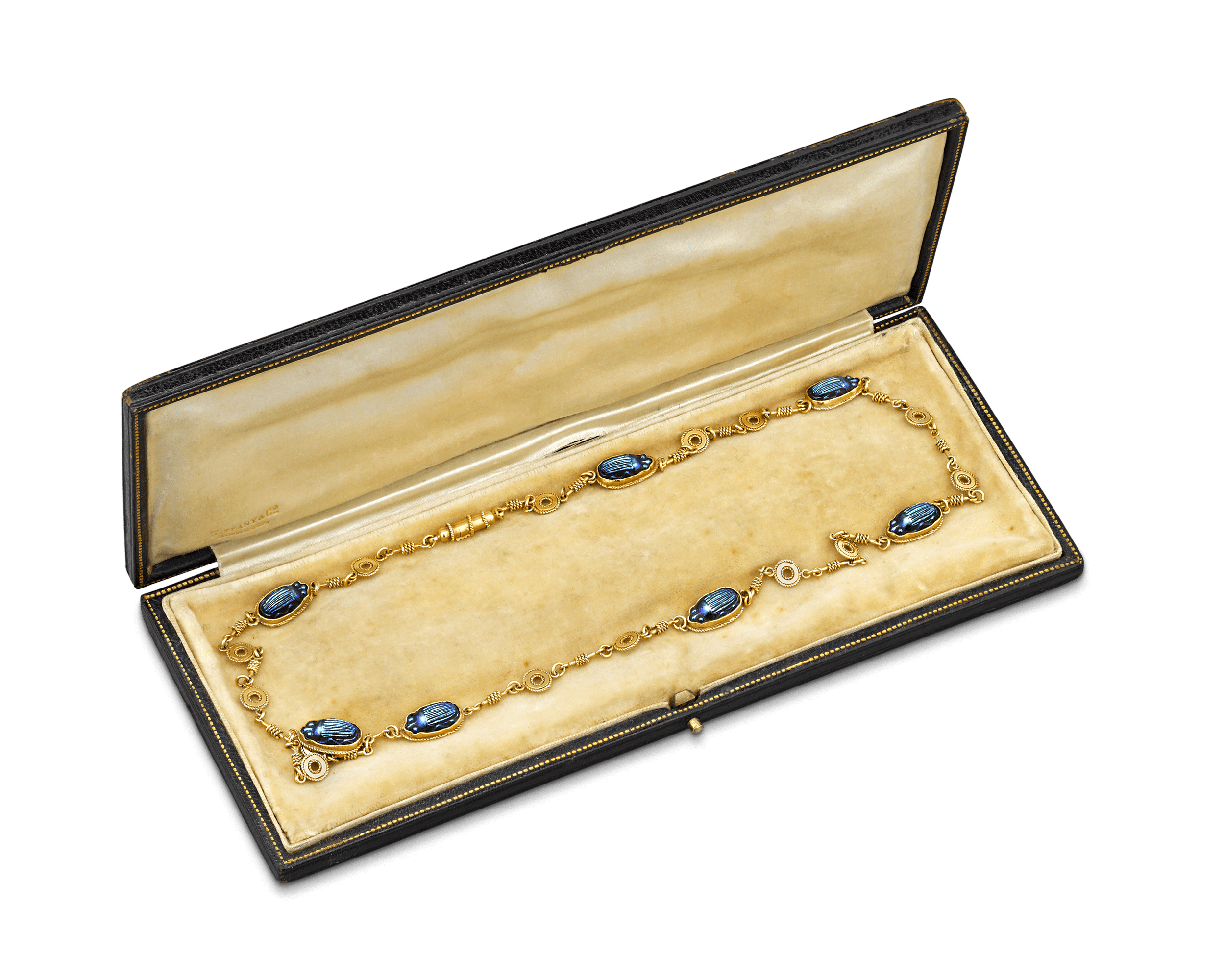 Louis Comfort Tiffany Favrile Glass Scarab Necklace