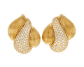 Henry Dunay Gold and Pavé Diamond Earrings