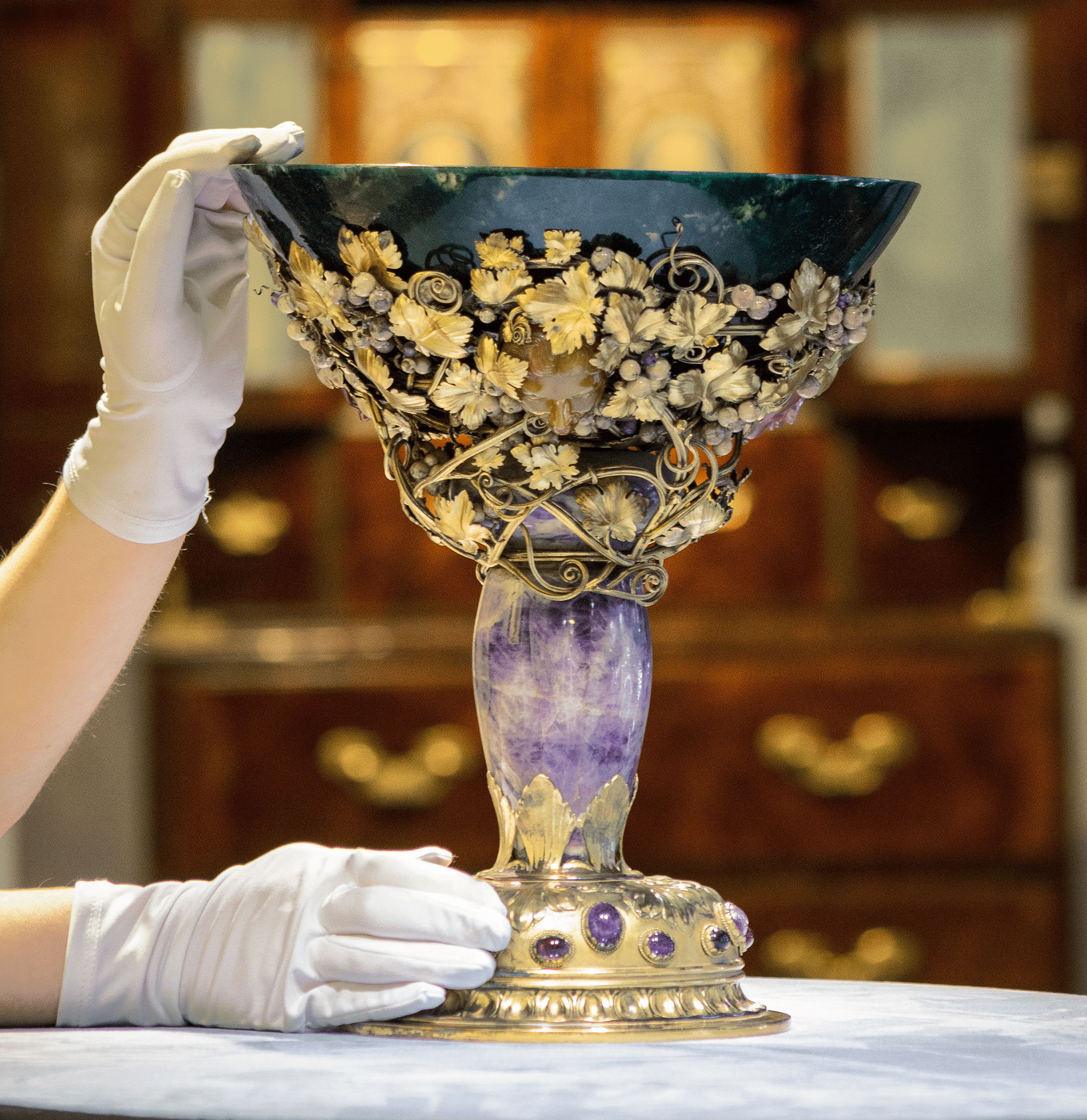 Italian Silver-Mounted Hardstone Centerpiece
