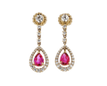 Untreated Burma Ruby Earrings, 1.74 Carats