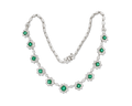 Emerald and Diamond Floral Necklace