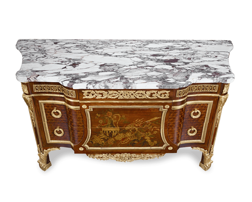 Louis XVI-Style Marquetry Commodes
