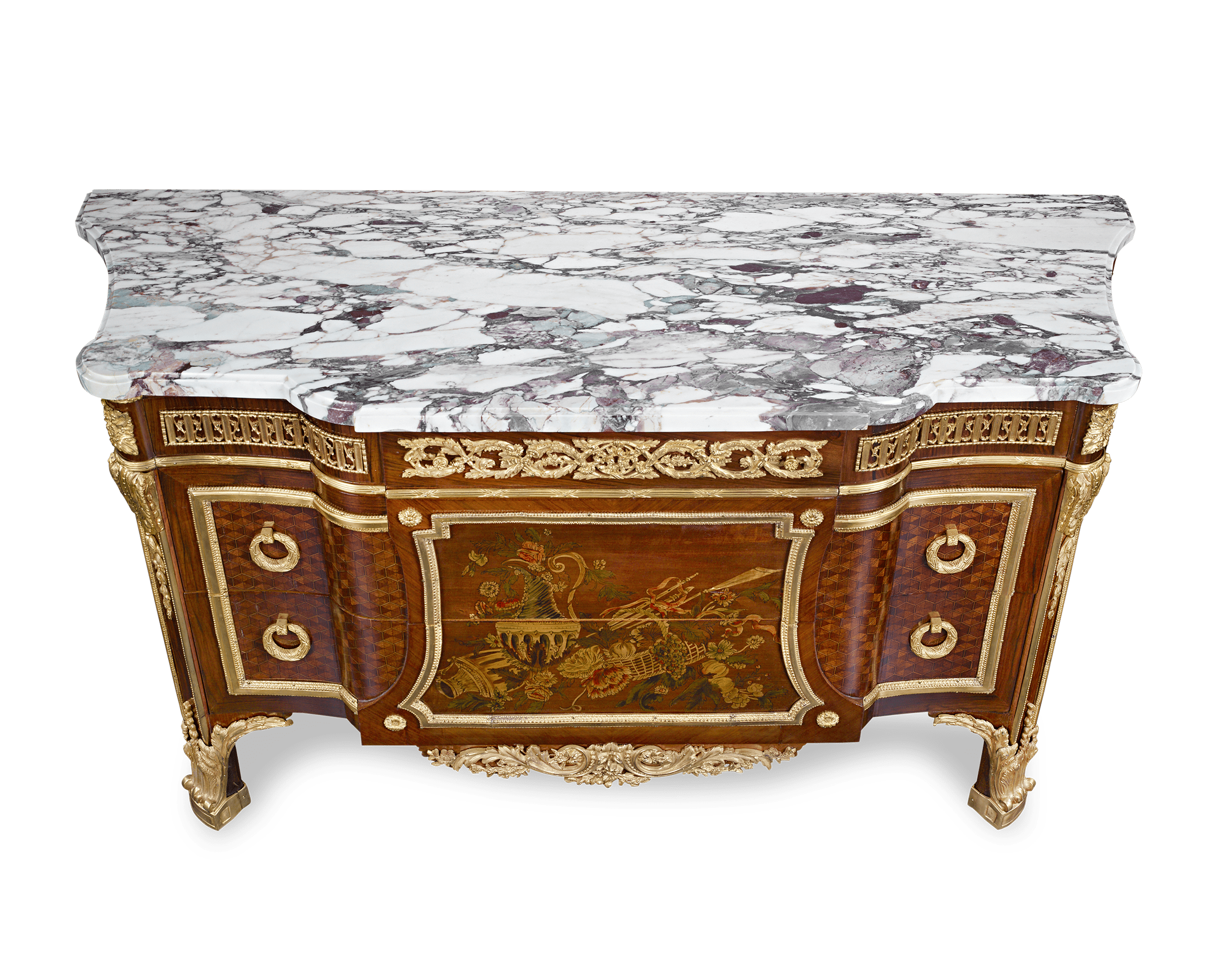 Louis XVI-Style Marquetry Commodes