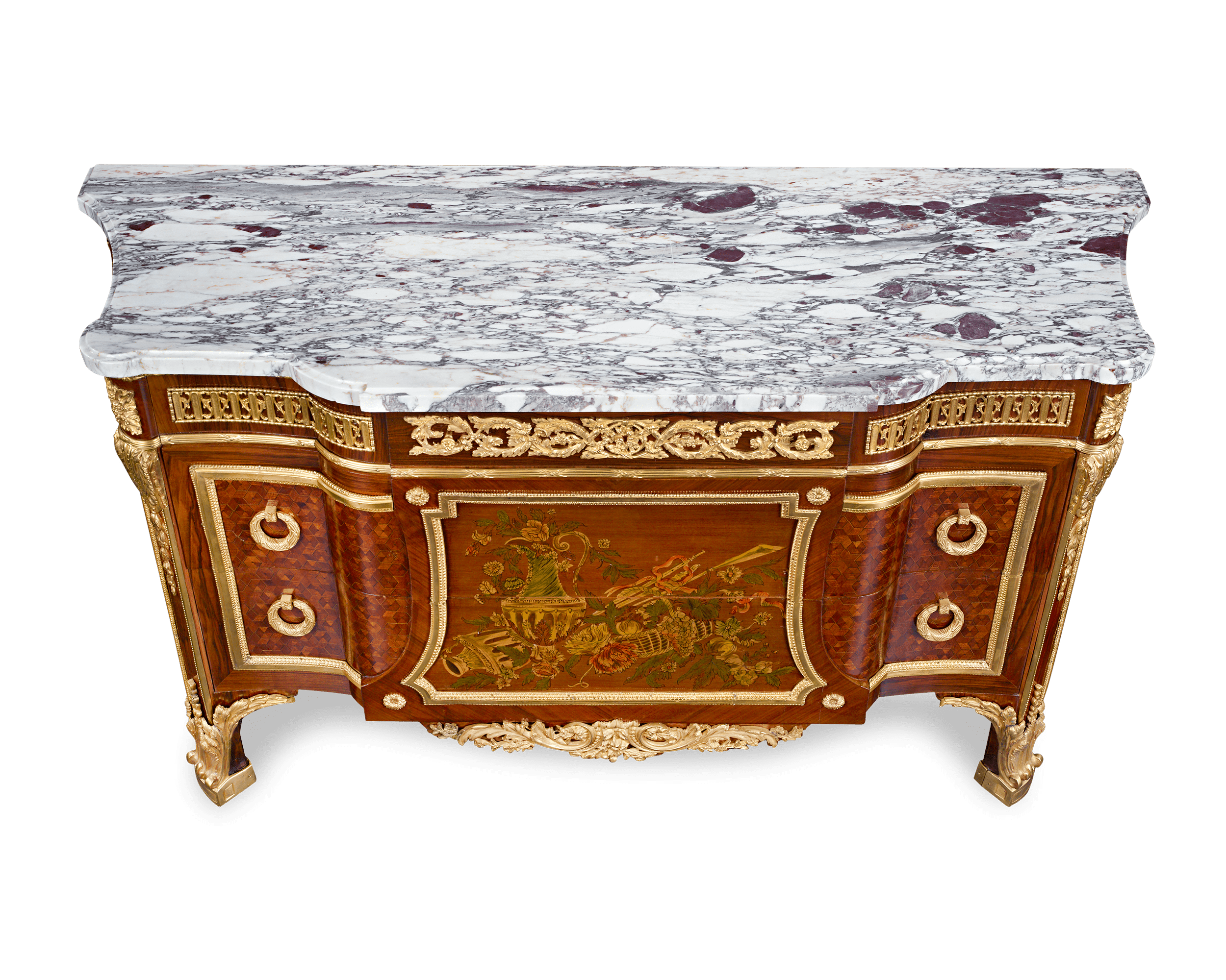 Louis XVI-Style Marquetry Commodes