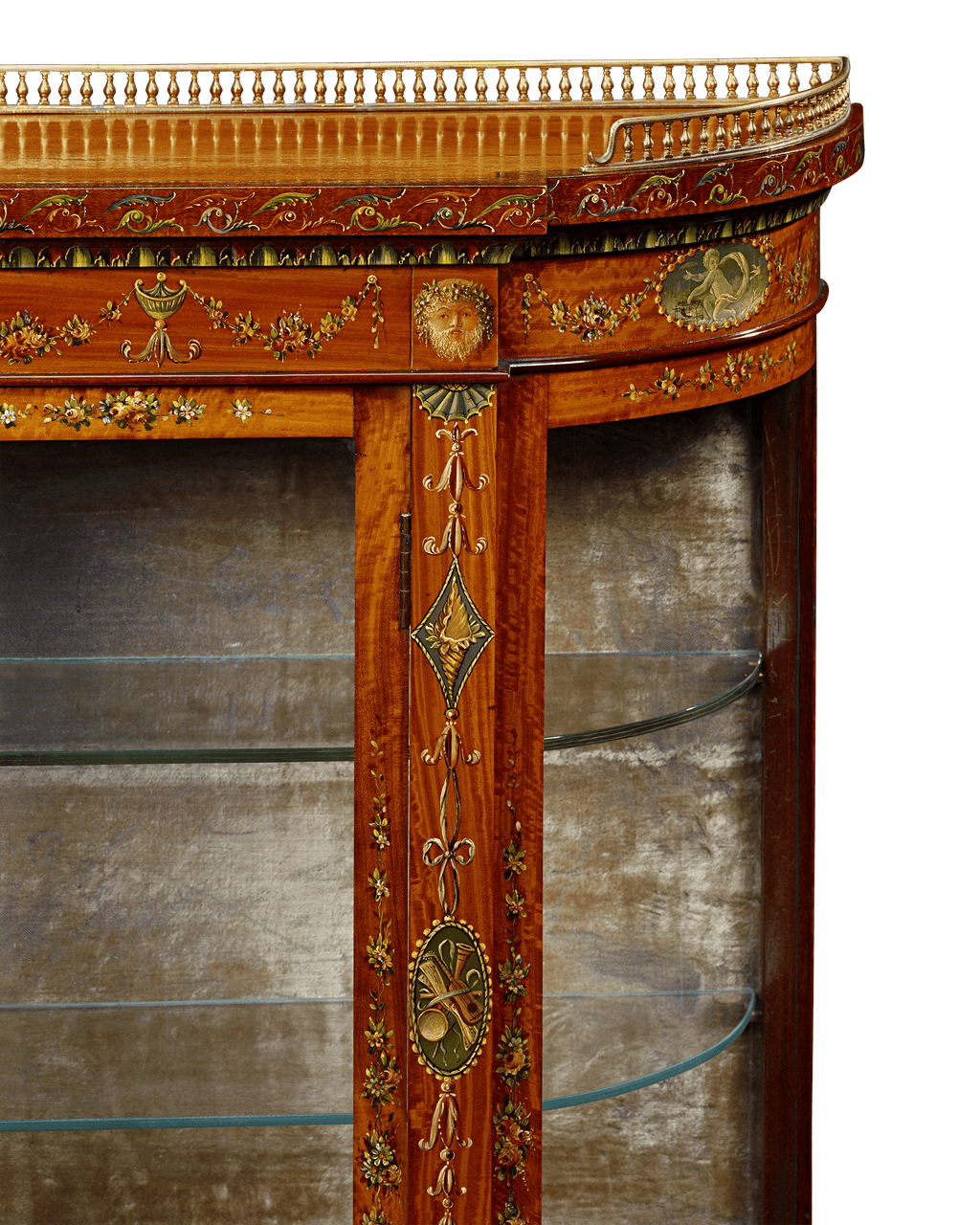 Sheraton Revival Hand-Painted Vitrine