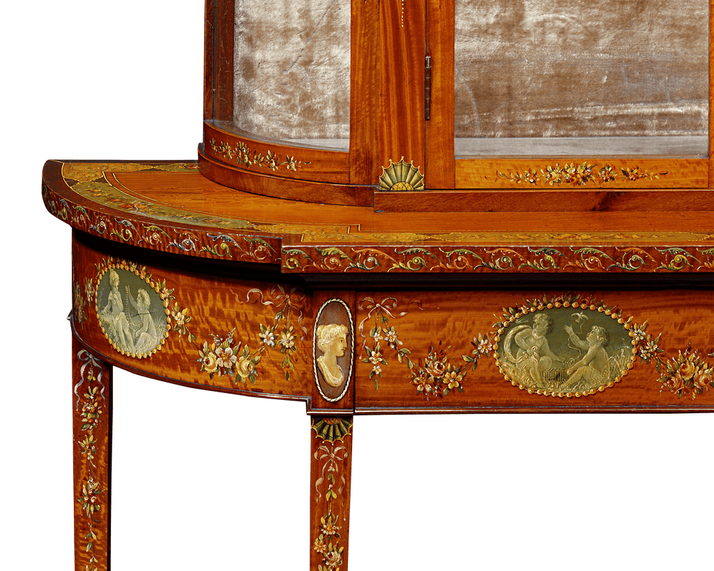 Sheraton Revival Hand-Painted Vitrine
