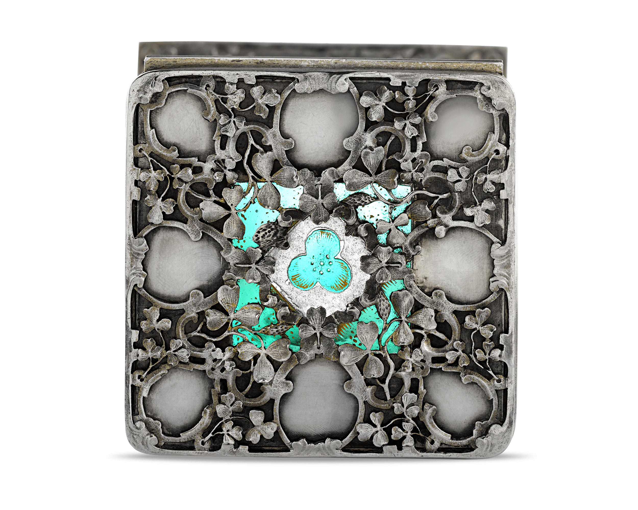 Silver-Mounted Glass Casket by Daum Nancy