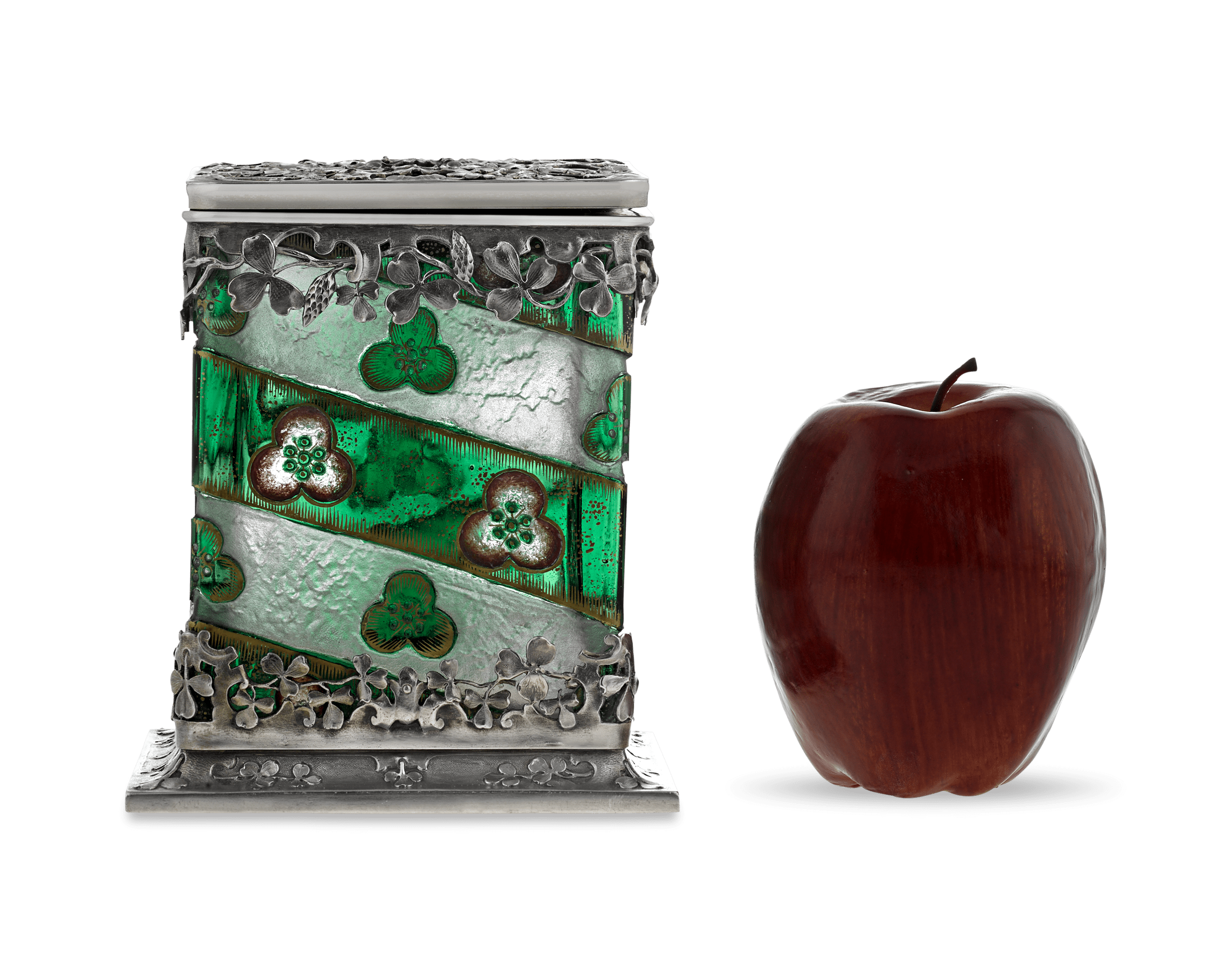 Silver-Mounted Glass Casket by Daum Nancy