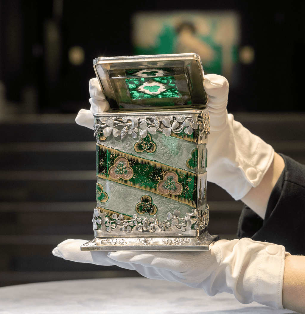 Silver-Mounted Glass Casket by Daum Nancy