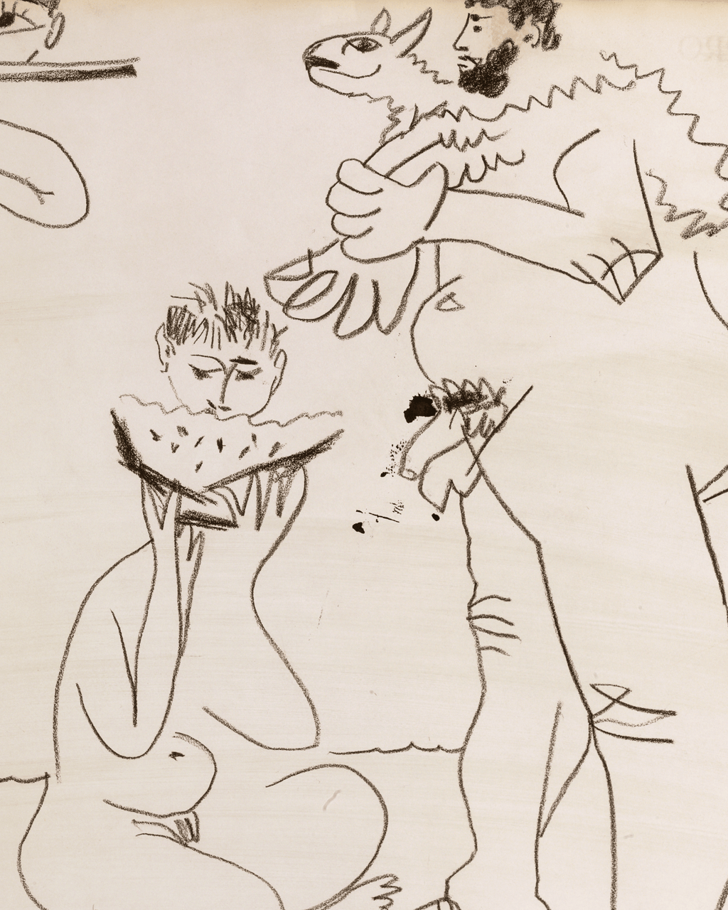 Homme à l'agneau, mangeur de pastèque et flûtiste by Pablo Picasso