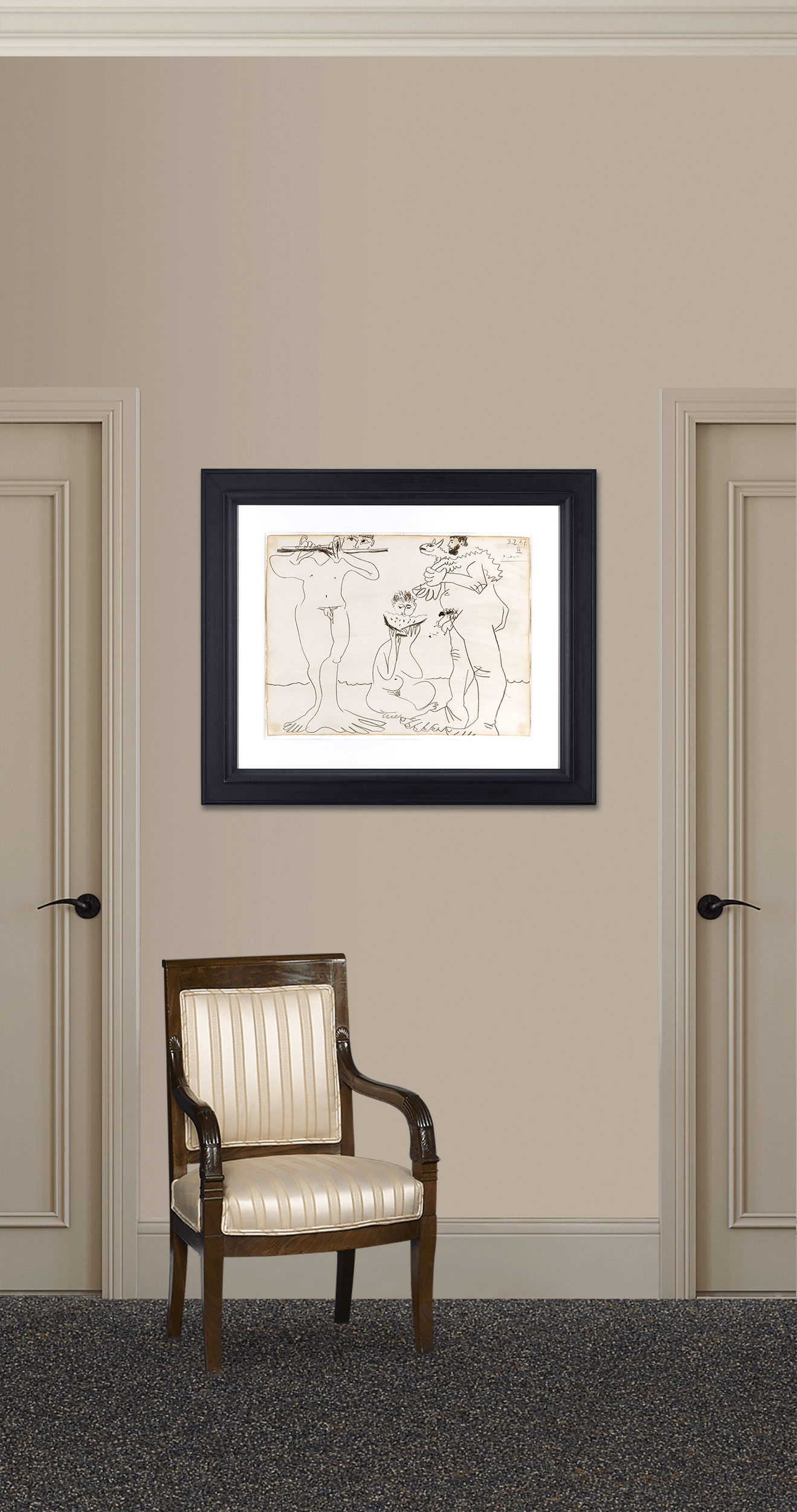 Homme à l'agneau, mangeur de pastèque et flûtiste by Pablo Picasso