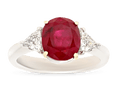 Cushion-Cut Ruby Ring, 3.34 Carats