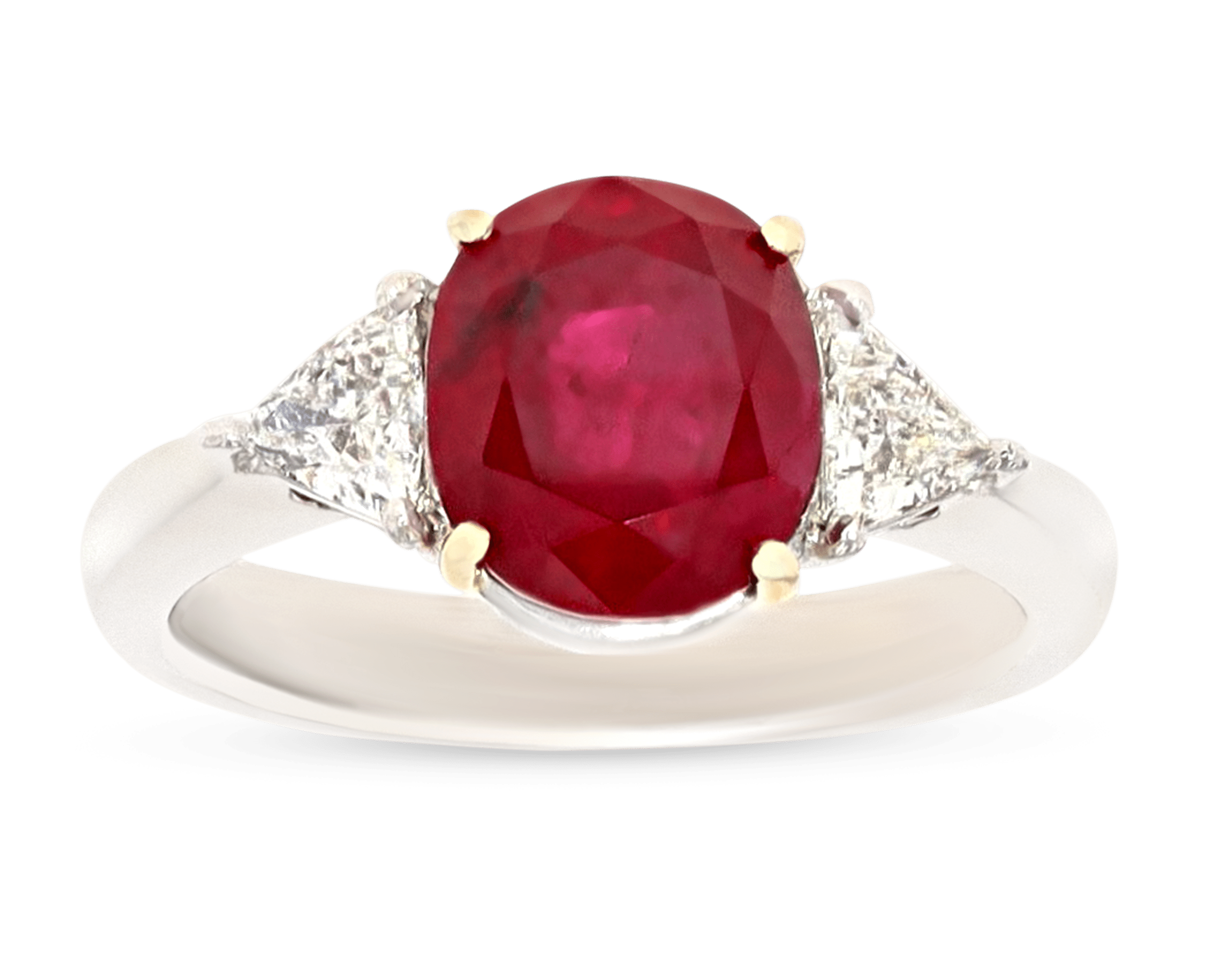 Cushion-Cut Ruby Ring, 3.34 Carats